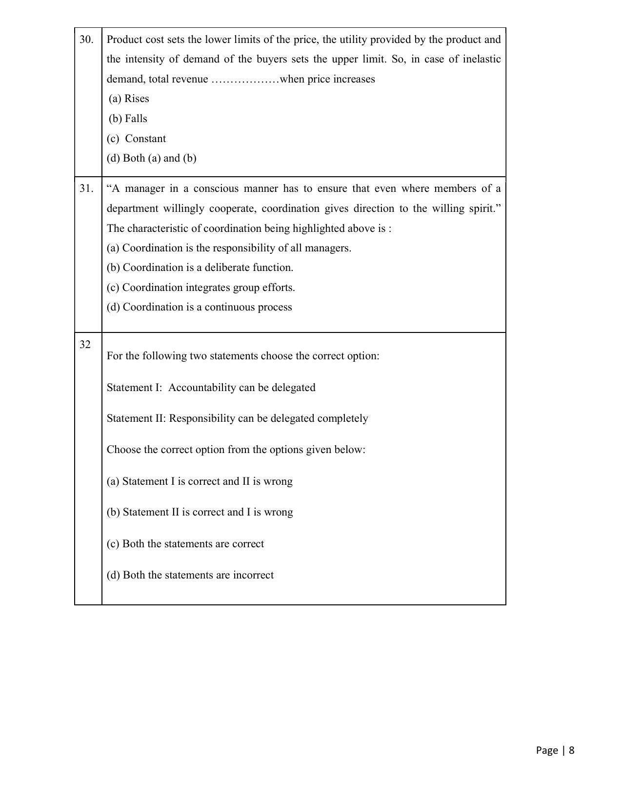 CBSE Class 12th Business Studies Sample Question Paper 2021-22 - Page 8