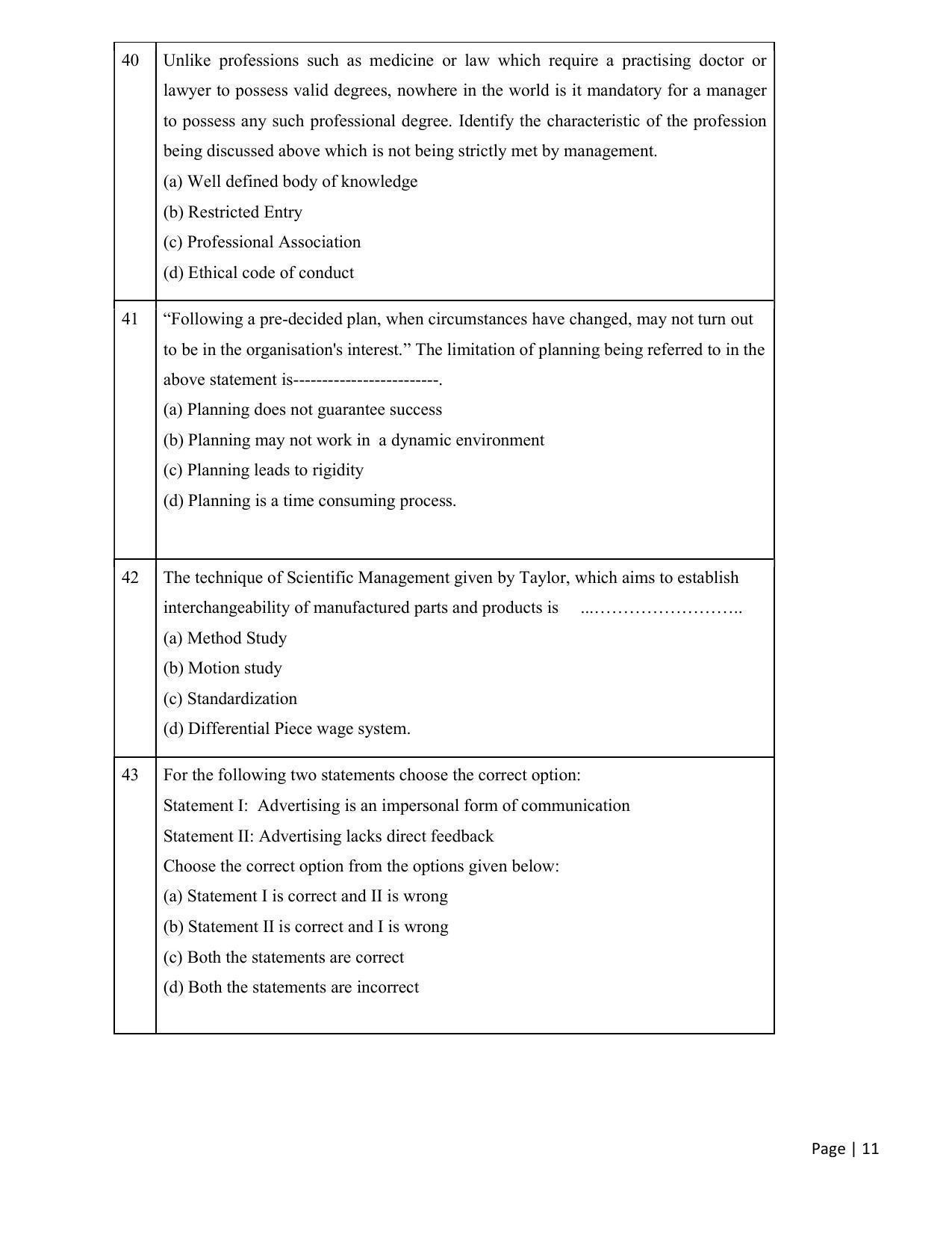 CBSE Class 12th Business Studies Sample Question Paper 2021-22 - Page 11