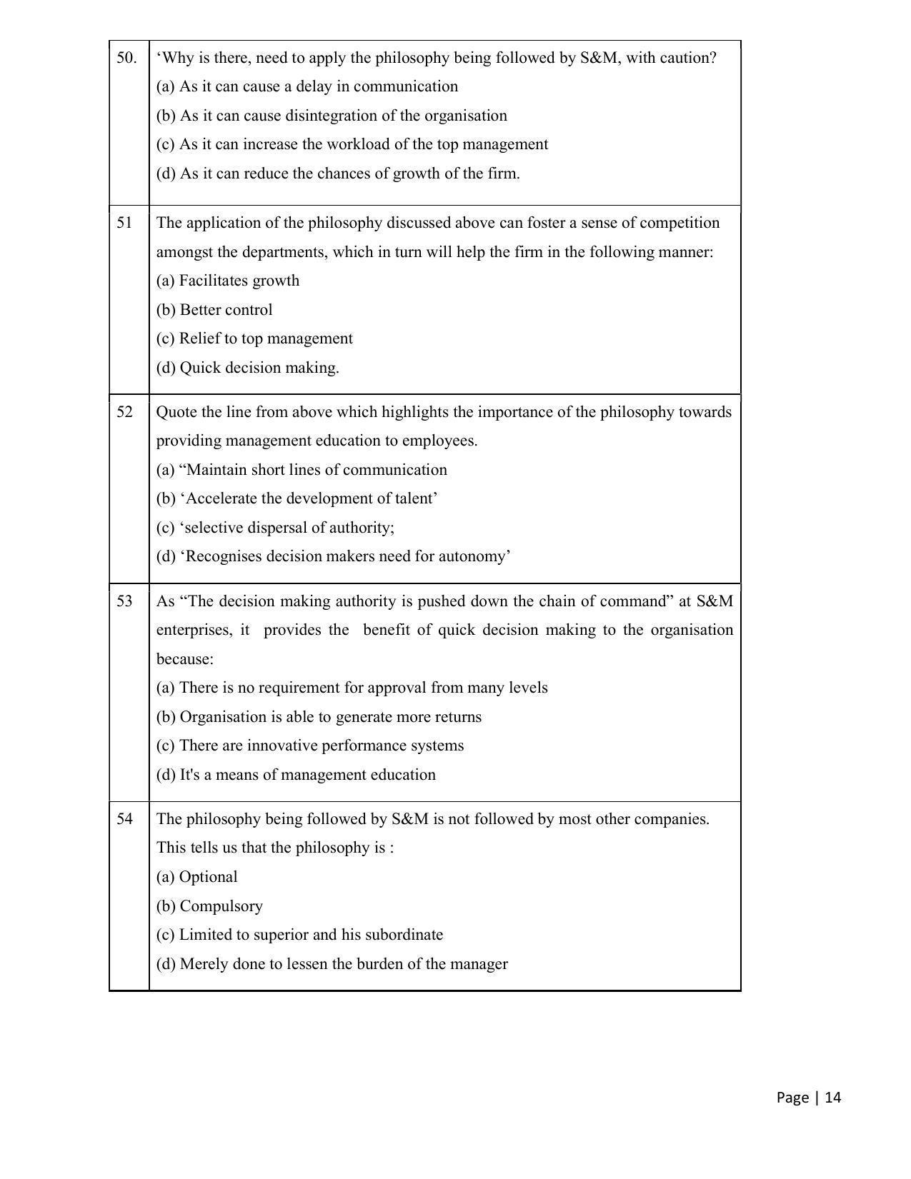 CBSE Class 12th Business Studies Sample Question Paper 2021-22 - Page 14