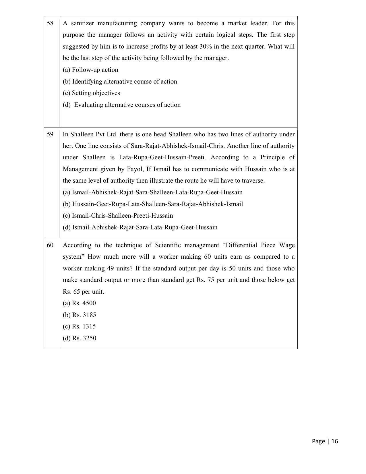 CBSE Class 12th Business Studies Sample Question Paper 2021-22 - Page 16