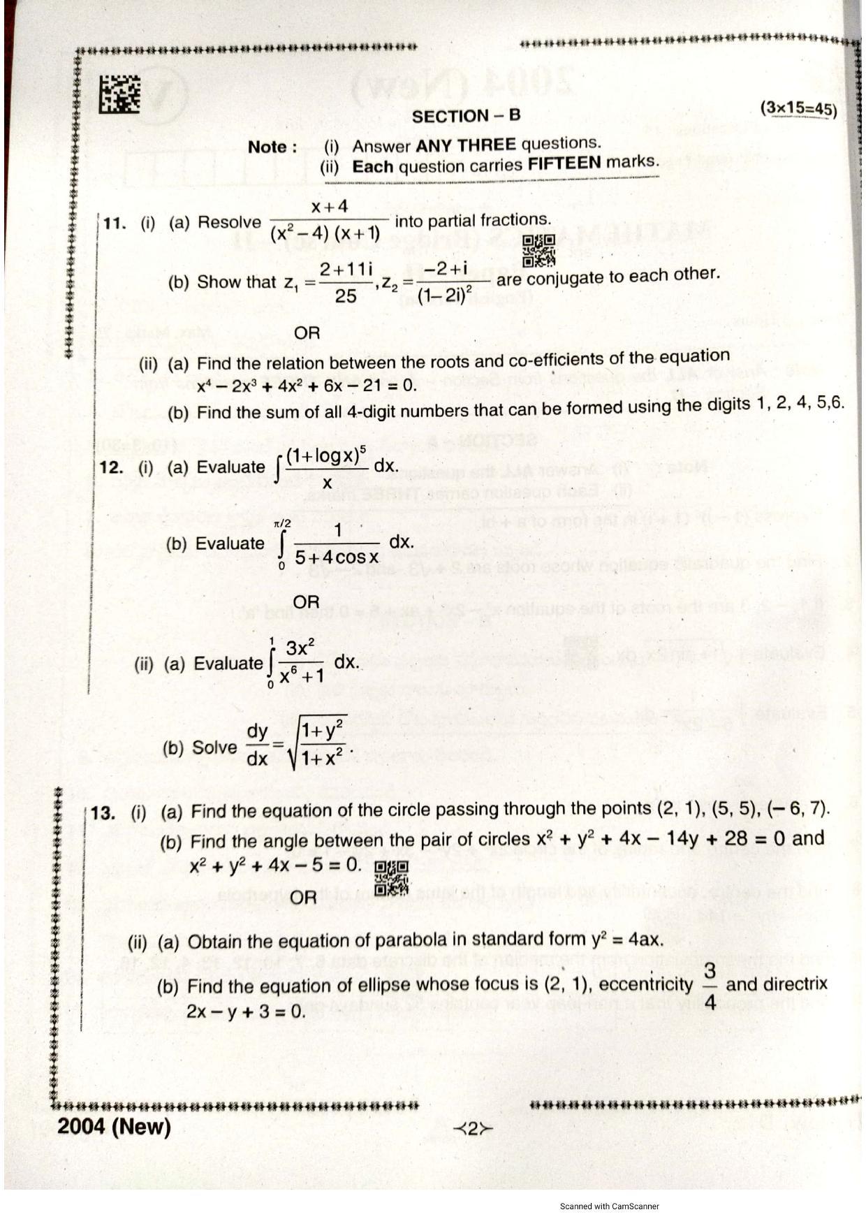 AP Intermediate 2nd Year Vocational Question Paper September-2021- Mathematics(BridgeCourse)-II(2004) - Page 2