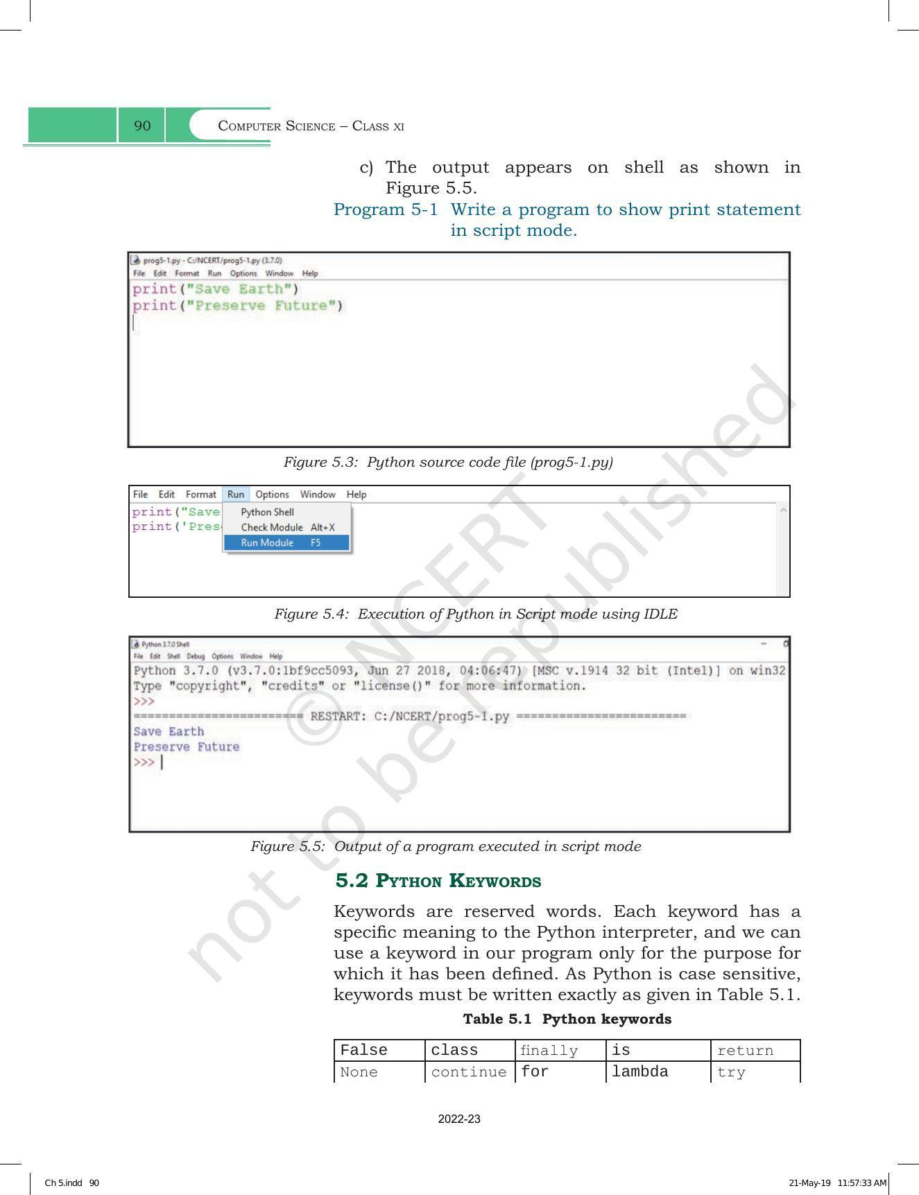 NCERT Book for Class 11 Computer Science Chapter 5 Getting Started with Python - Page 4