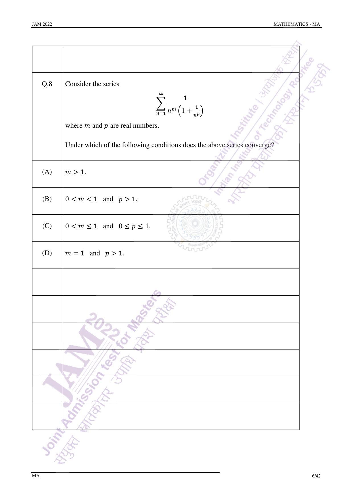 JAM 2022: MA Question Paper - Page 6