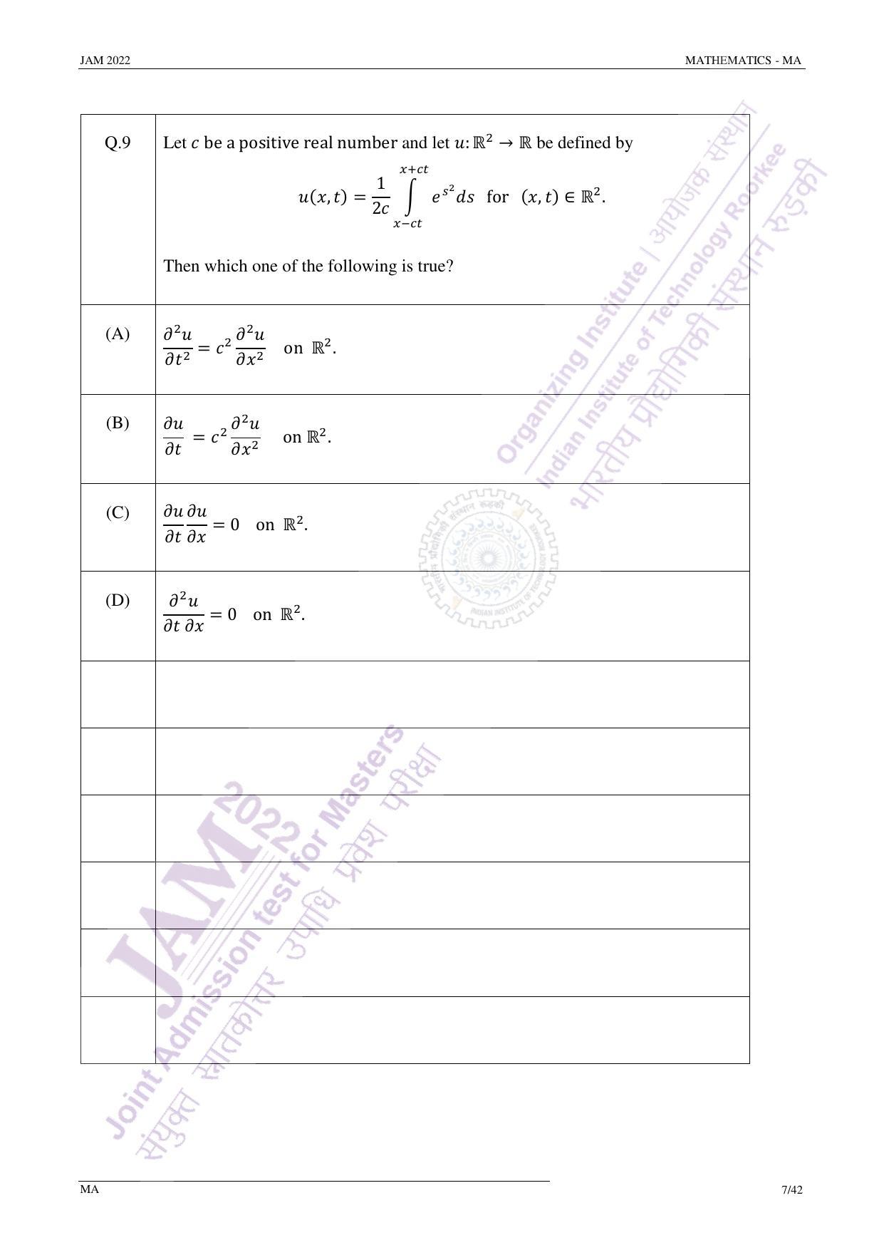 JAM 2022: MA Question Paper - Page 7