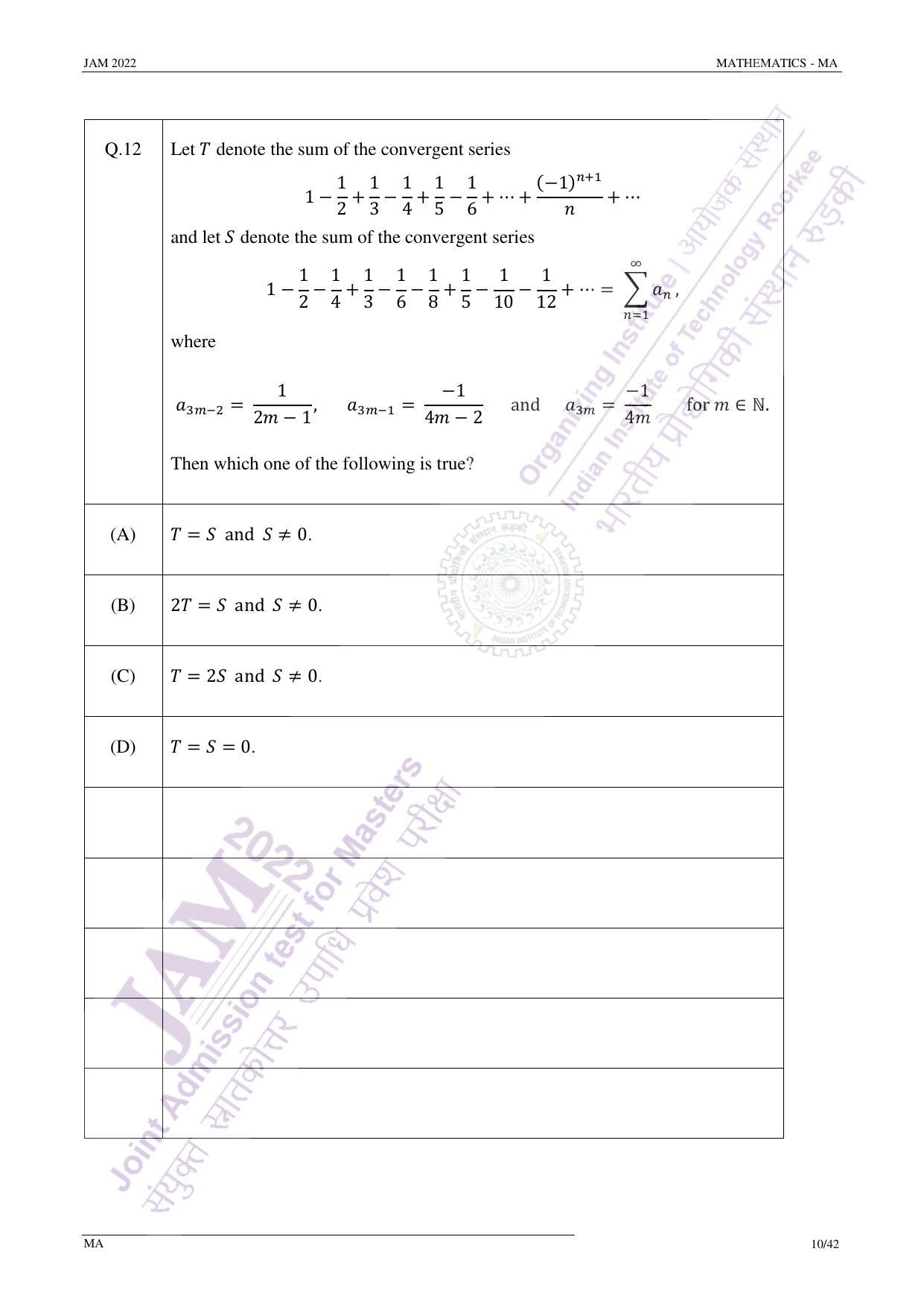 JAM 2022: MA Question Paper - Page 10