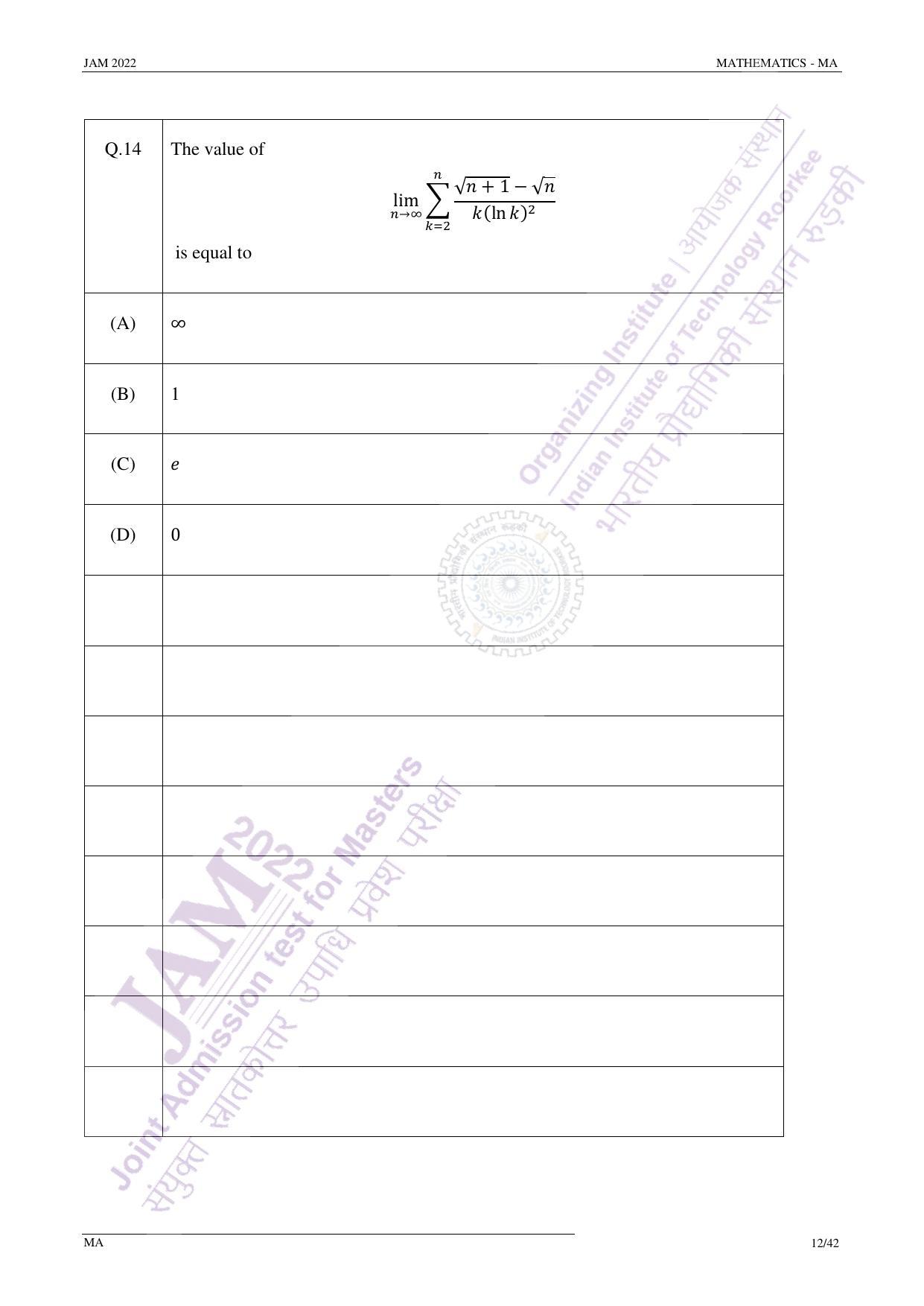 JAM 2022: MA Question Paper - Page 12