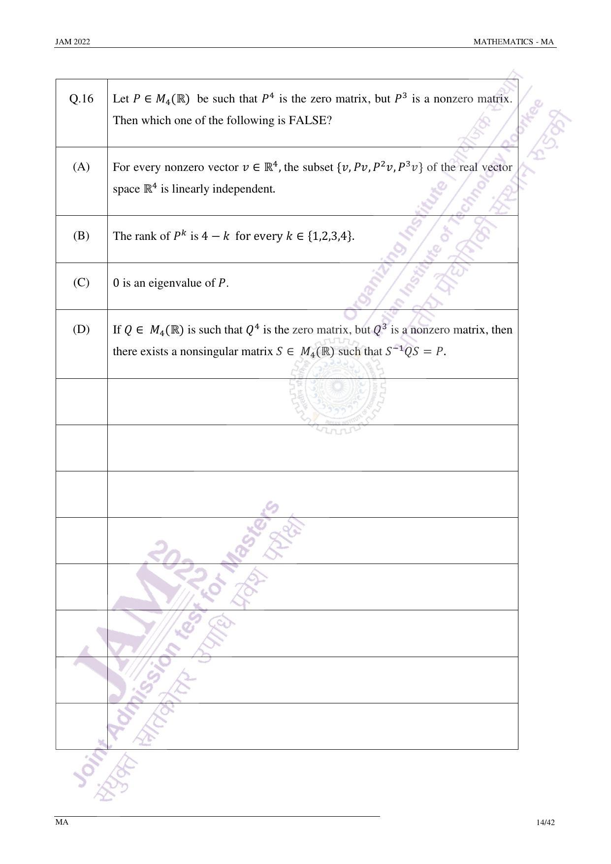 JAM 2022: MA Question Paper - Page 14