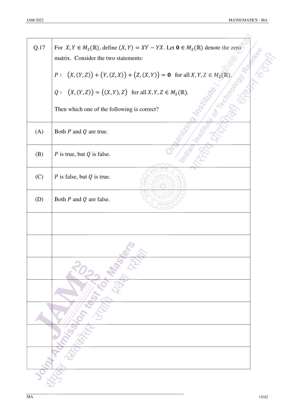 JAM 2022: MA Question Paper - Page 15