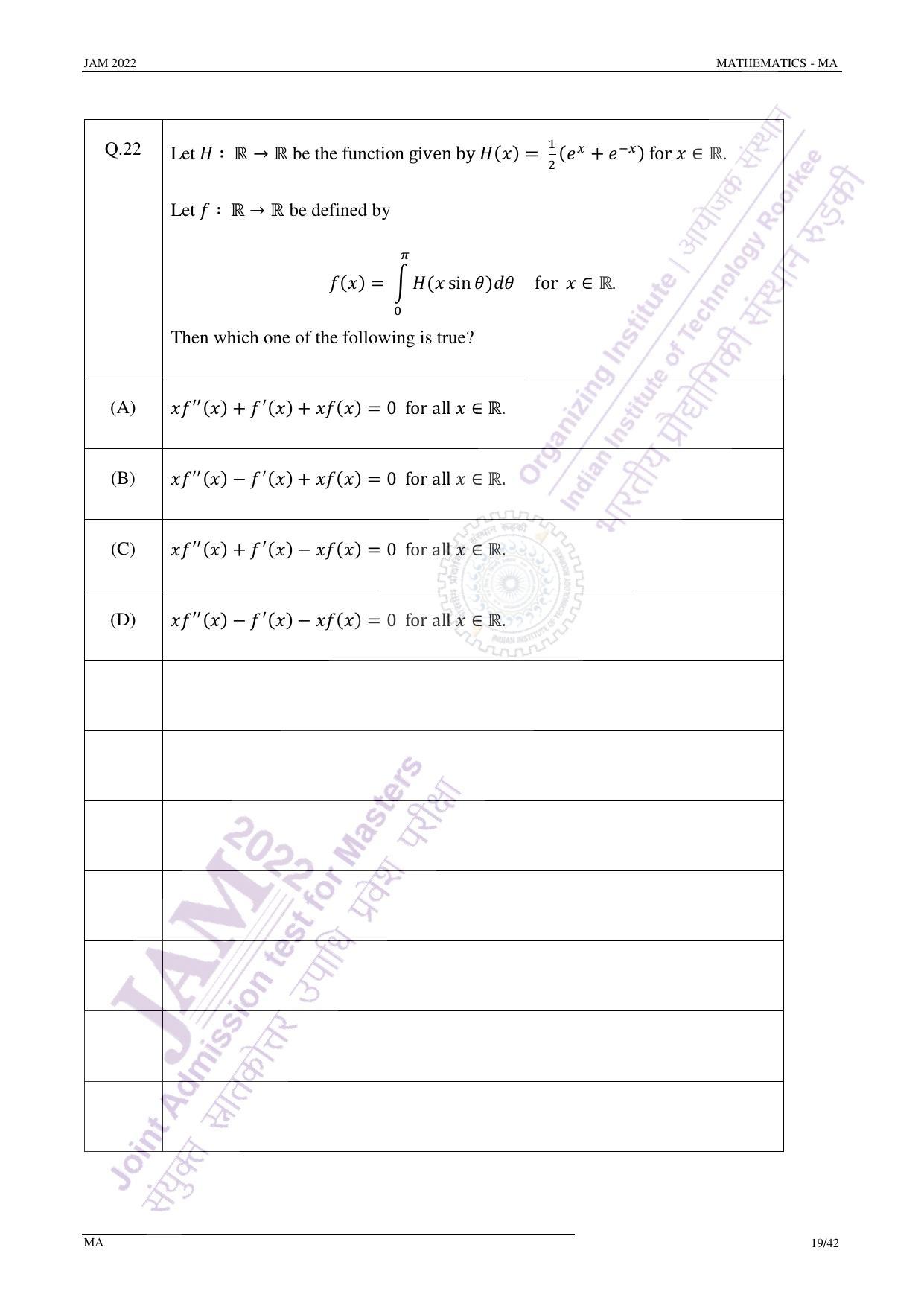 JAM 2022: MA Question Paper - Page 19