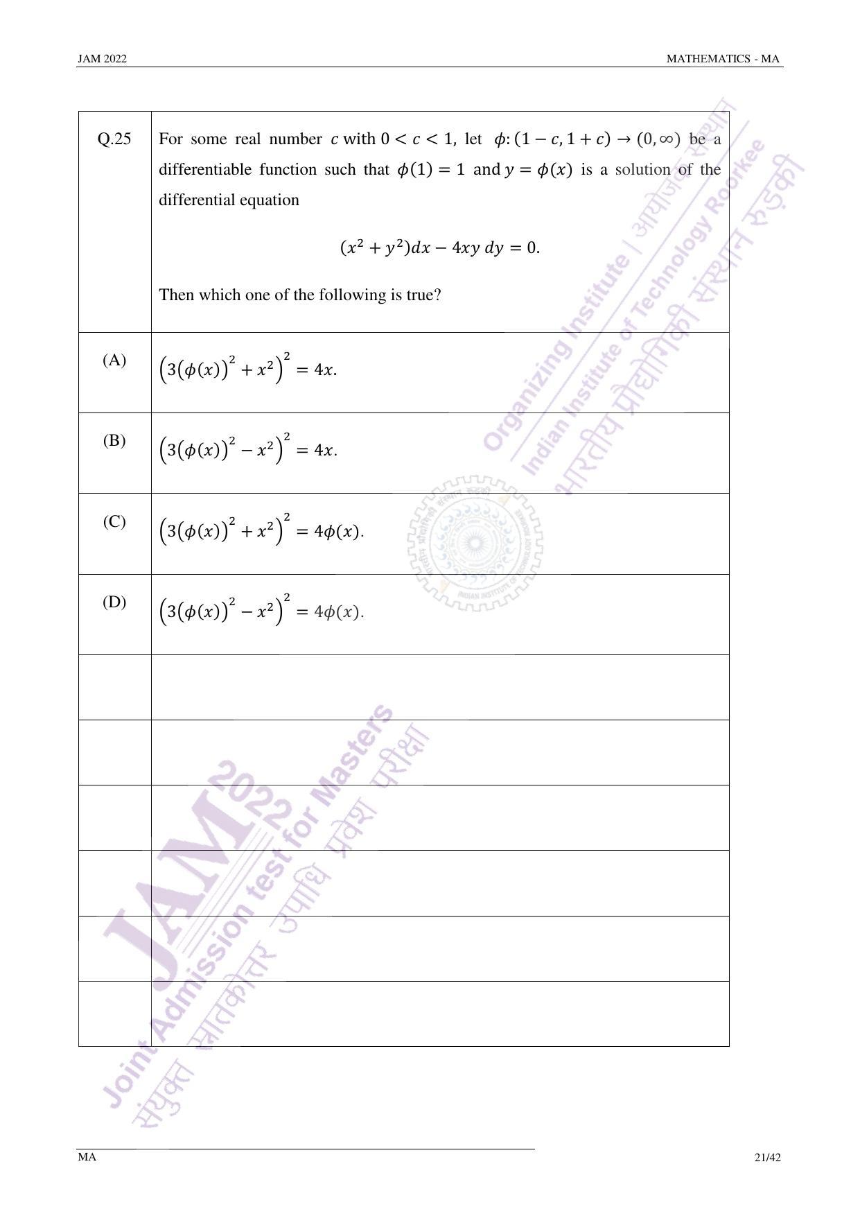 JAM 2022: MA Question Paper - Page 21