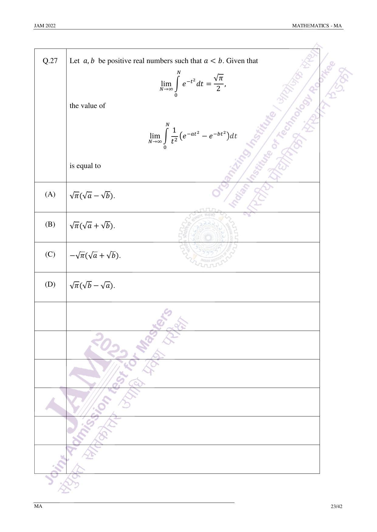 JAM 2022: MA Question Paper - Page 23