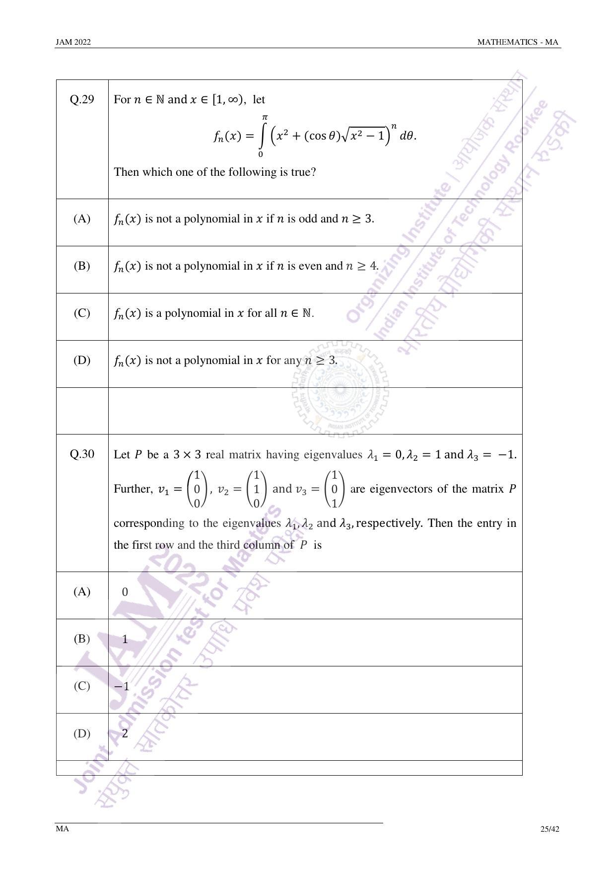 JAM 2022: MA Question Paper - Page 25