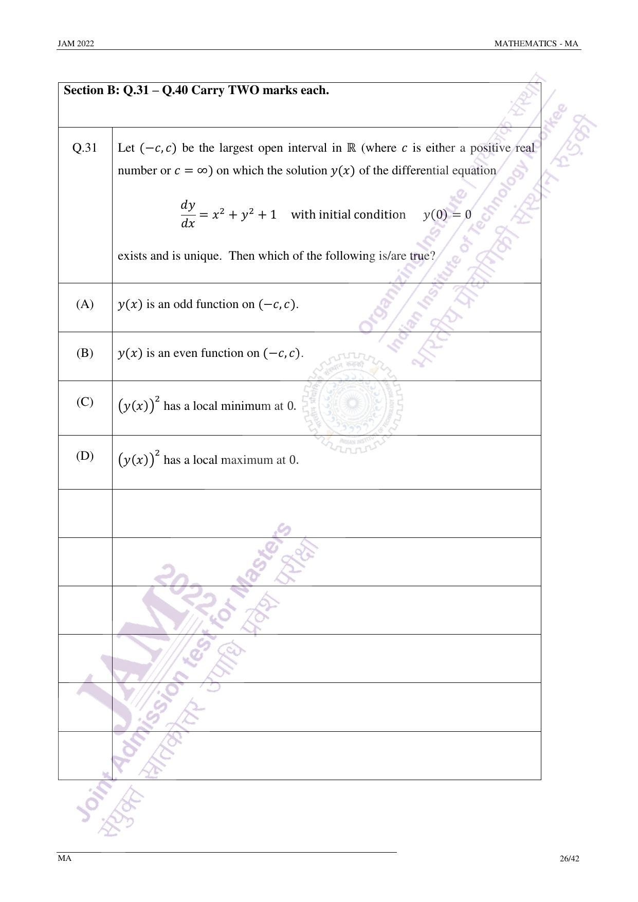 JAM 2022: MA Question Paper - Page 26