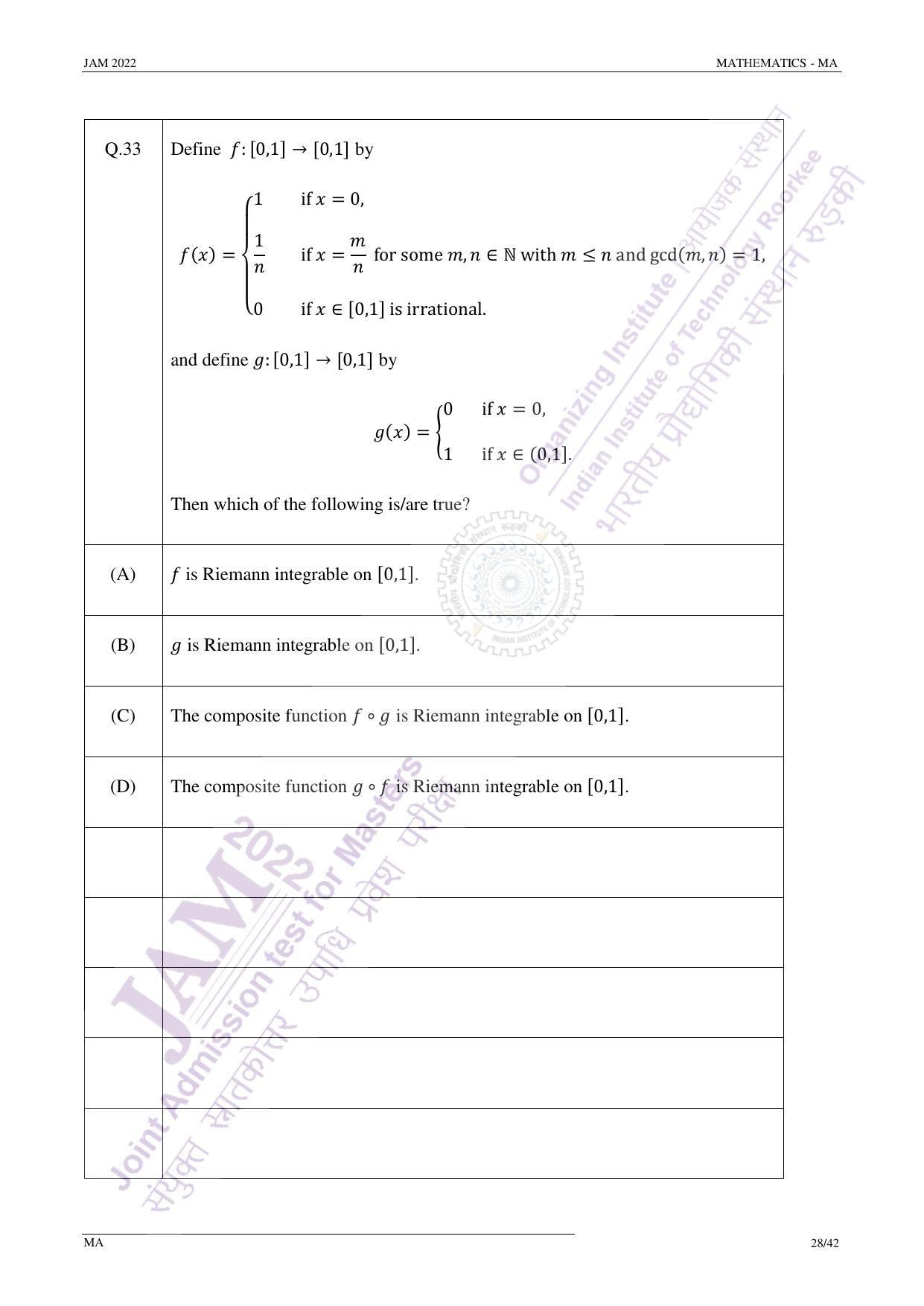 JAM 2022: MA Question Paper - Page 28
