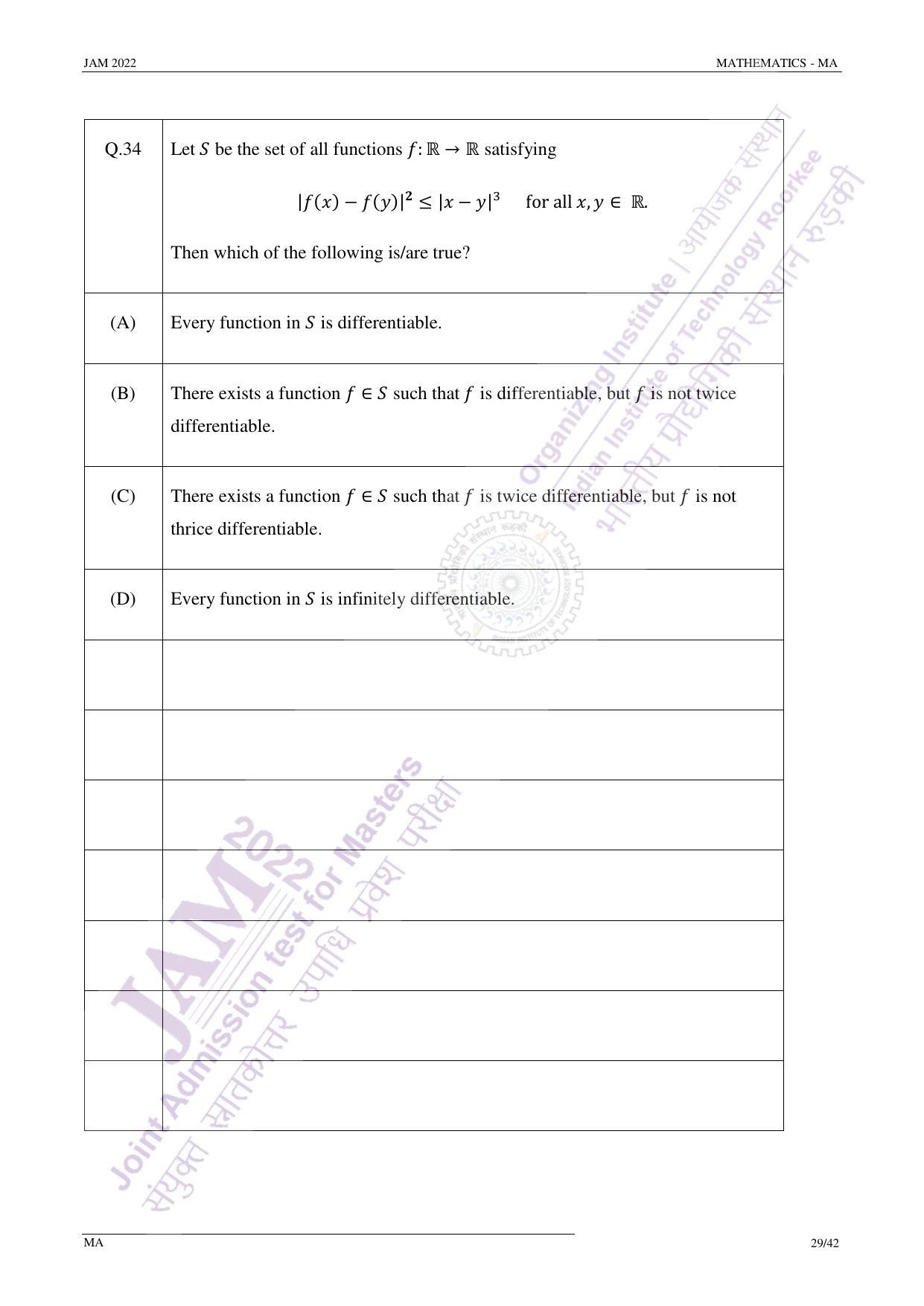 JAM 2022: MA Question Paper - Page 29