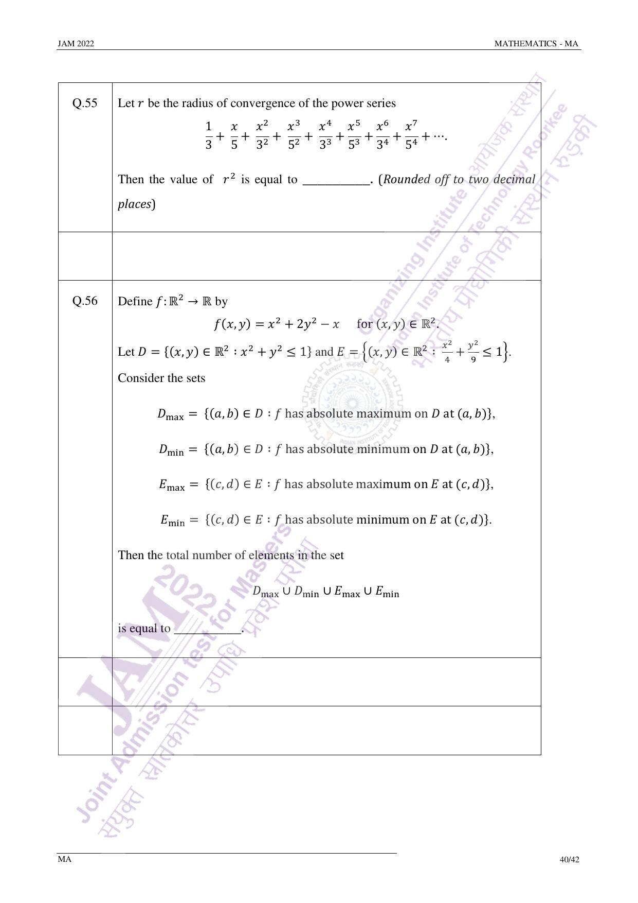 JAM 2022: MA Question Paper - Page 40