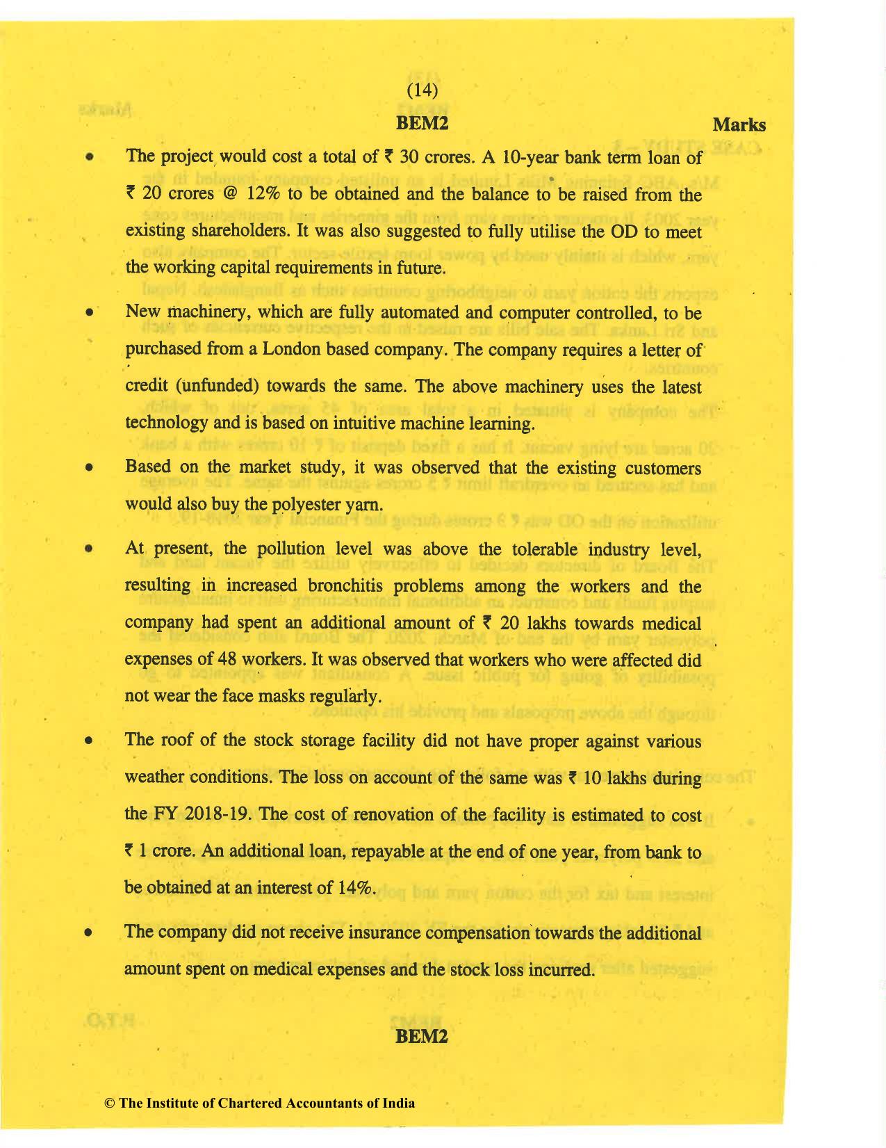 CA Final May 2019 Question Paper - Paper 6A – Risk Management - Page 14