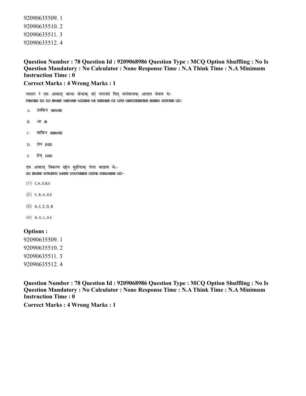 CUET PG 2023: LAQP40 – Santali (Hindi)-Shift 3 (08-06-2023) Question Paper - Page 122