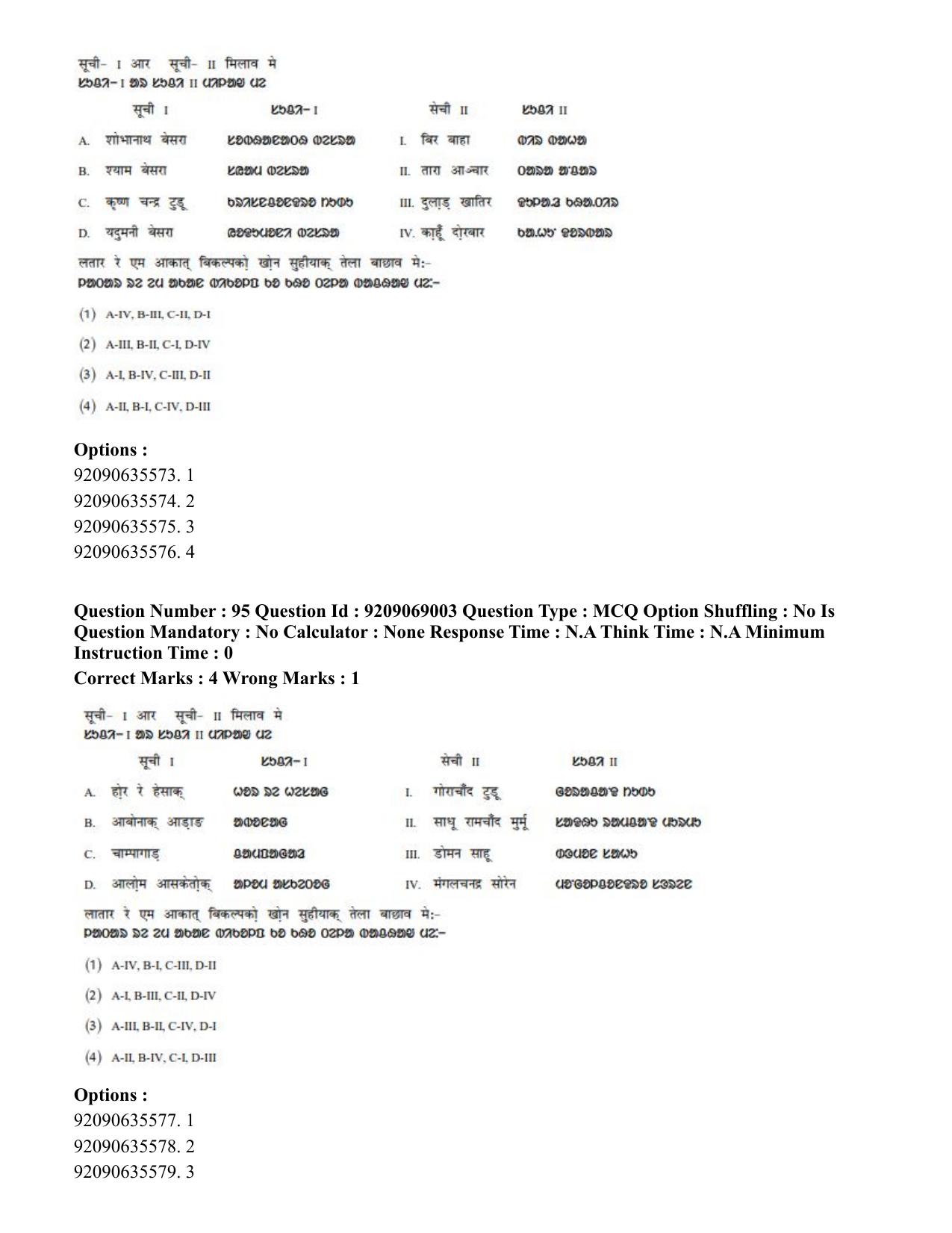 CUET PG 2023: LAQP40 – Santali (Hindi)-Shift 3 (08-06-2023) Question Paper - Page 154