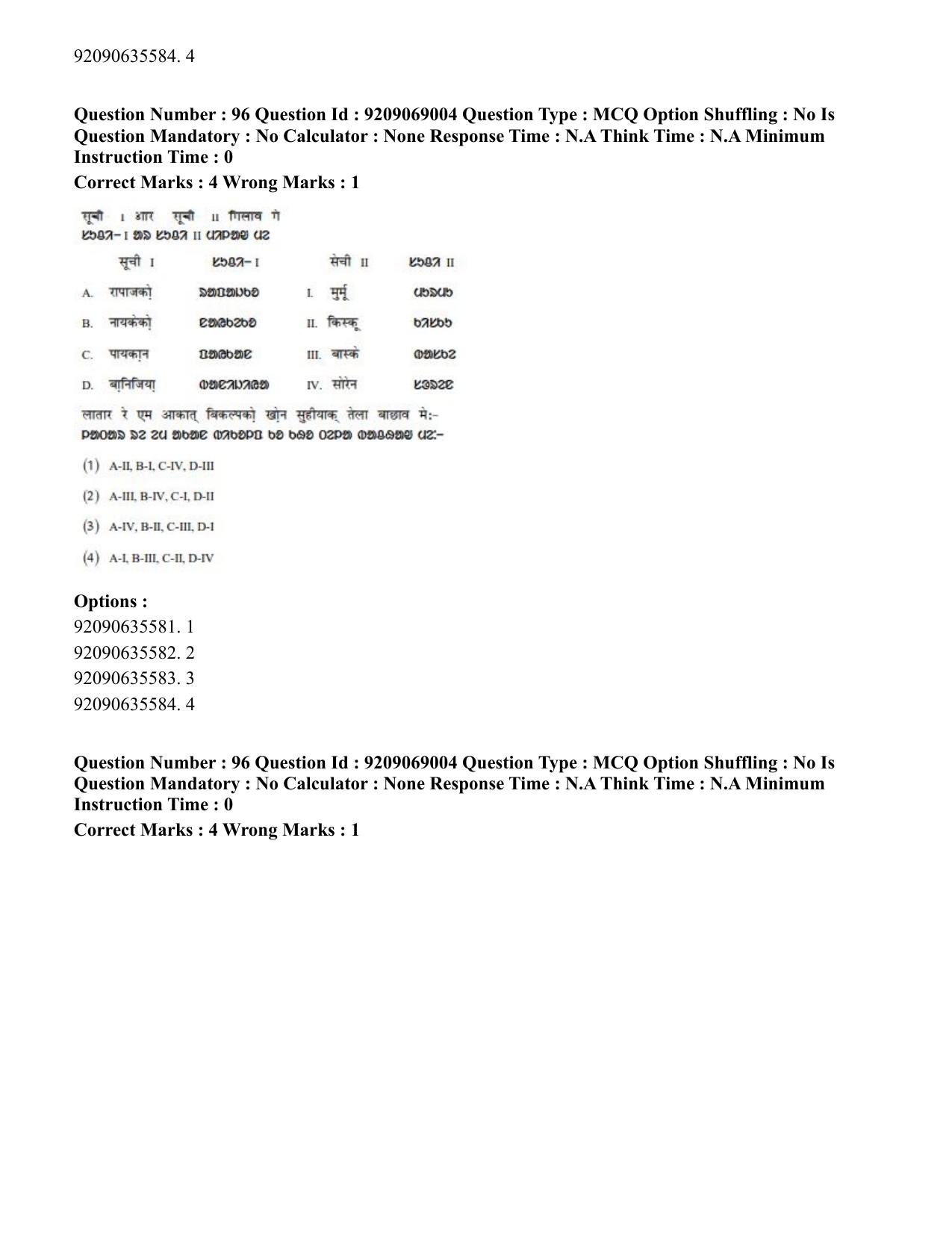 CUET PG 2023: LAQP40 – Santali (Hindi)-Shift 3 (08-06-2023) Question Paper - Page 157