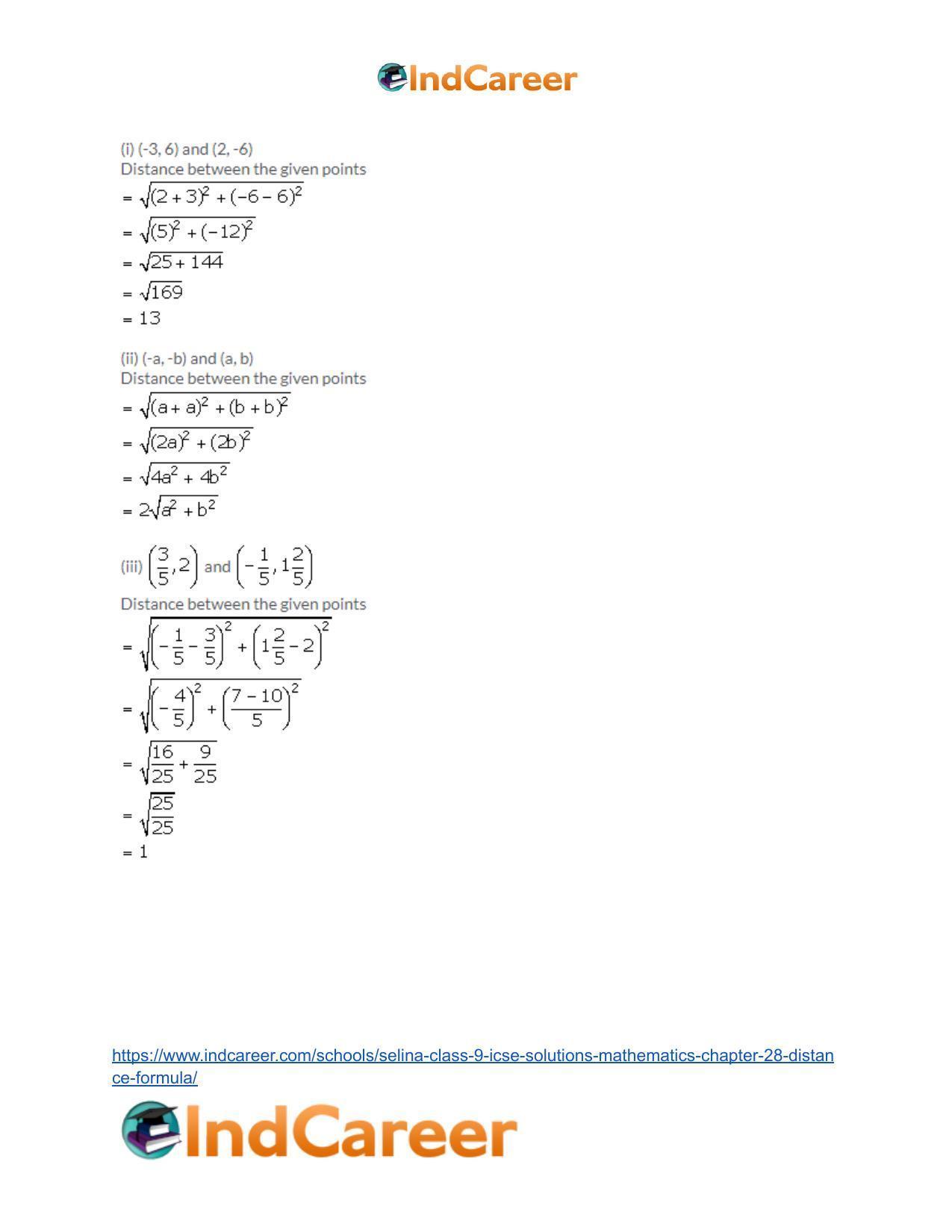 Selina Class 9 ICSE Solutions Mathematics : Chapter 28- Distance Formula - Page 3