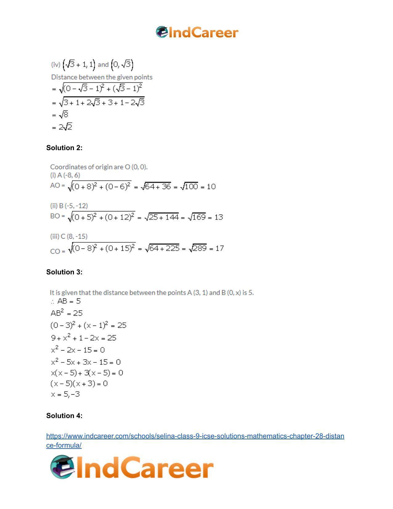 Selina Class 9 ICSE Solutions Mathematics : Chapter 28- Distance Formula - Page 4