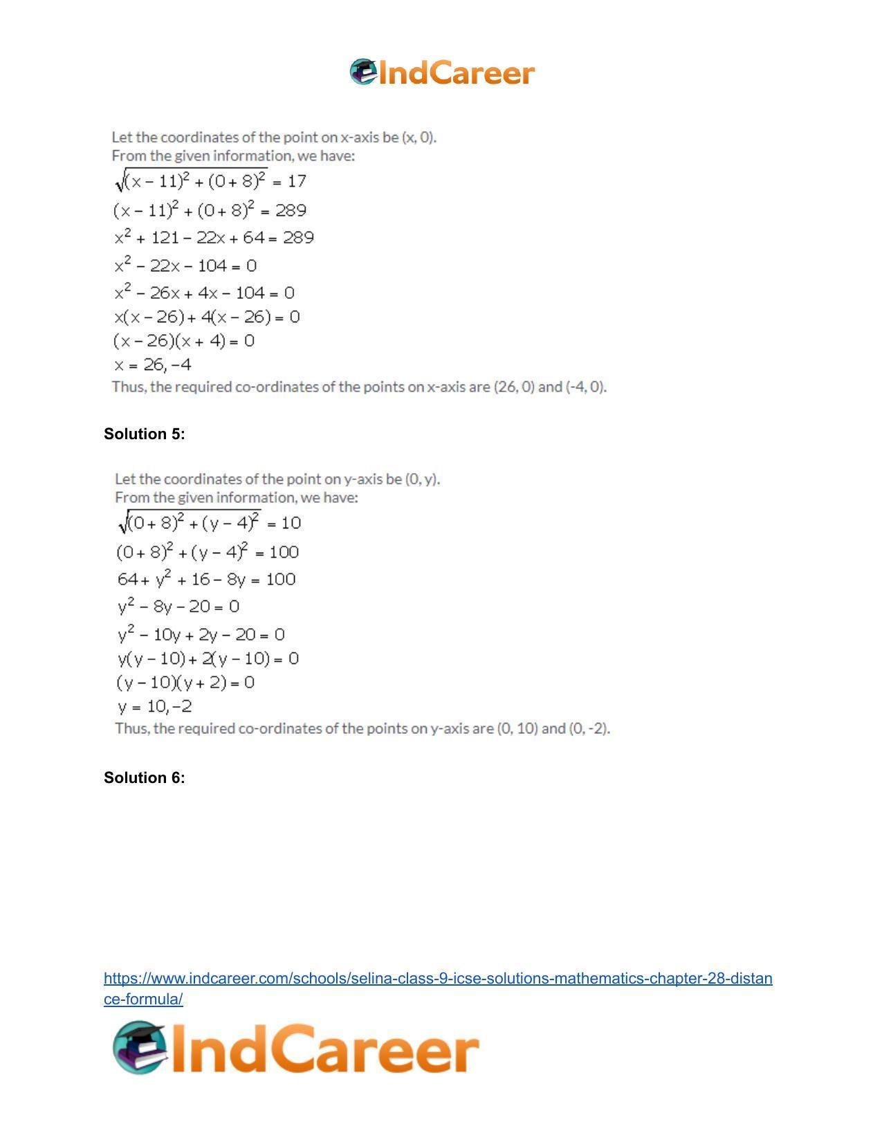 Selina Class 9 ICSE Solutions Mathematics : Chapter 28- Distance Formula - Page 5