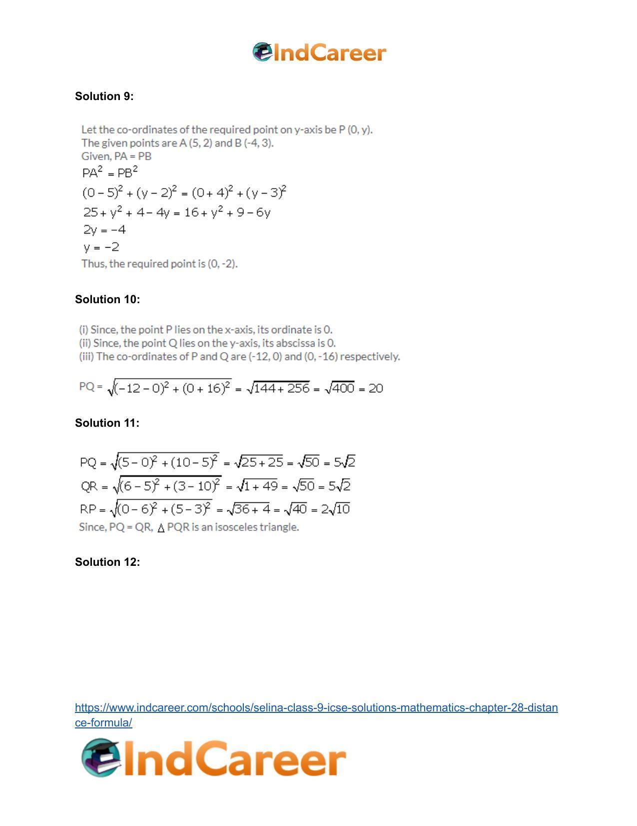 Selina Class 9 ICSE Solutions Mathematics : Chapter 28- Distance Formula - Page 7
