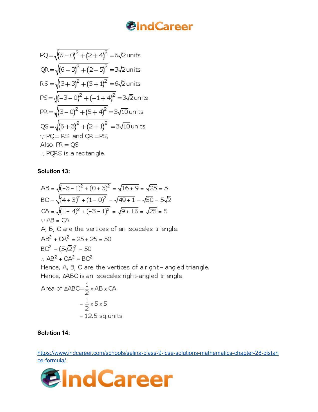 Selina Class 9 ICSE Solutions Mathematics : Chapter 28- Distance Formula - Page 8