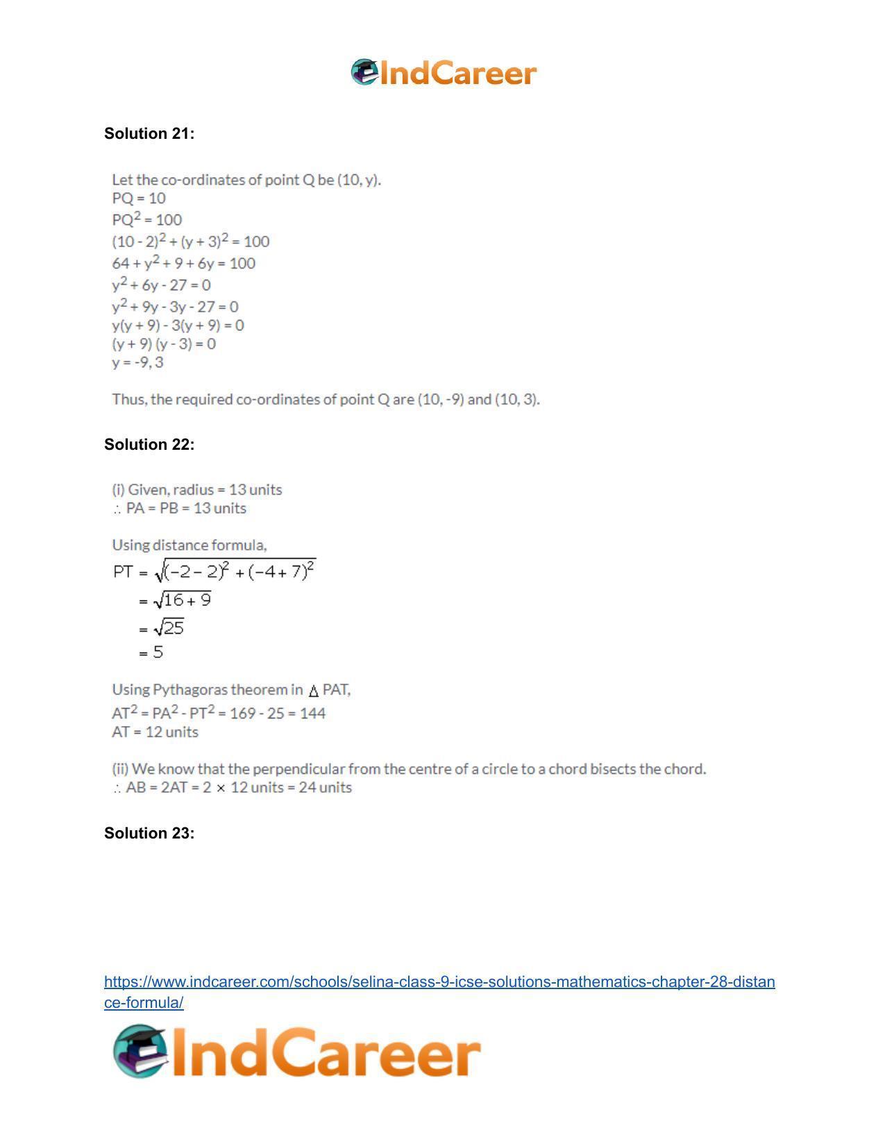 Selina Class 9 ICSE Solutions Mathematics : Chapter 28- Distance Formula - Page 12