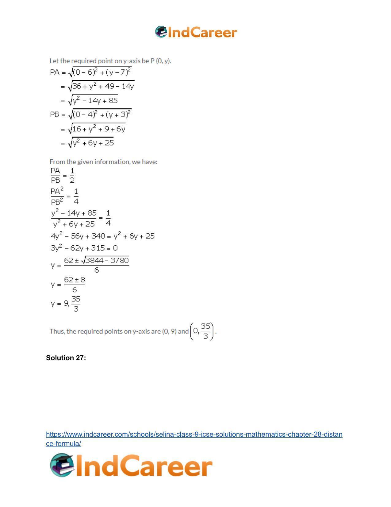 Selina Class 9 ICSE Solutions Mathematics : Chapter 28- Distance Formula - Page 14