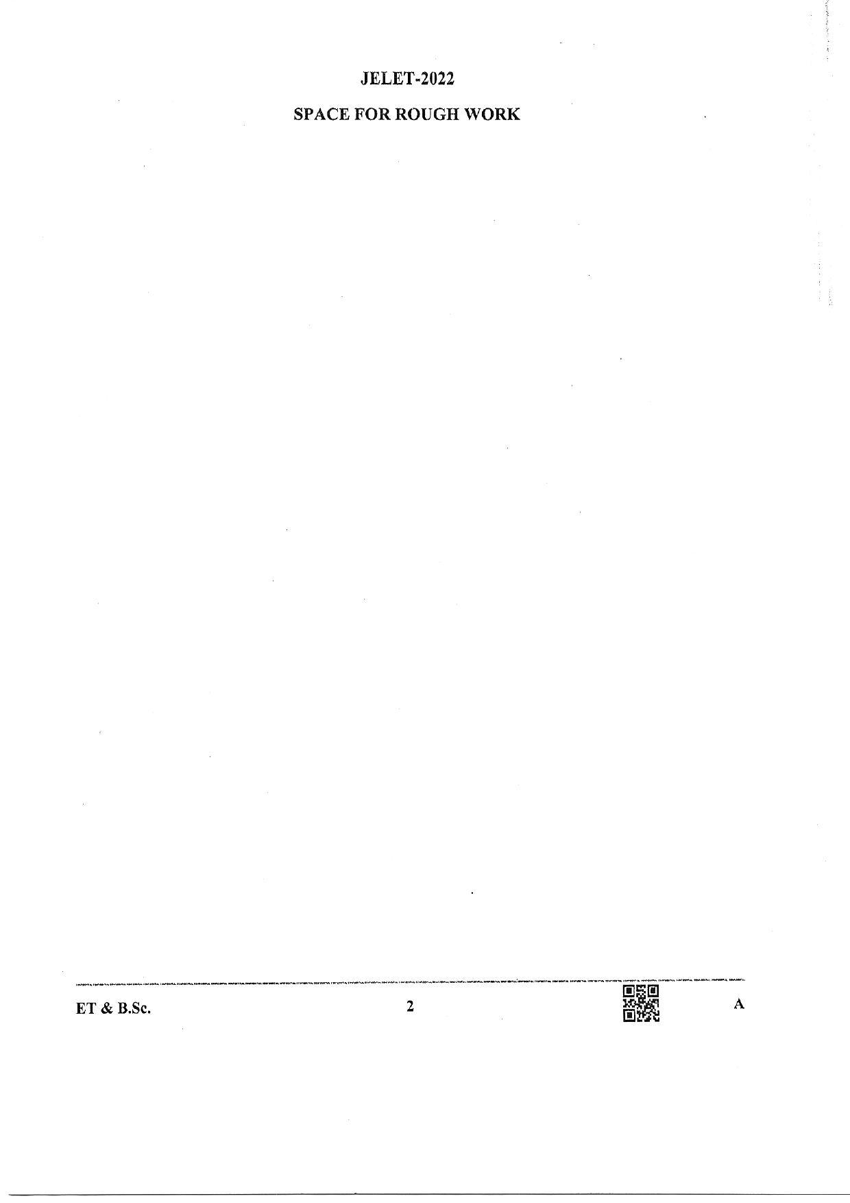 WBJEE  JELET 2022 Paper I ( Engg Tech/B.Sc) - Page 2