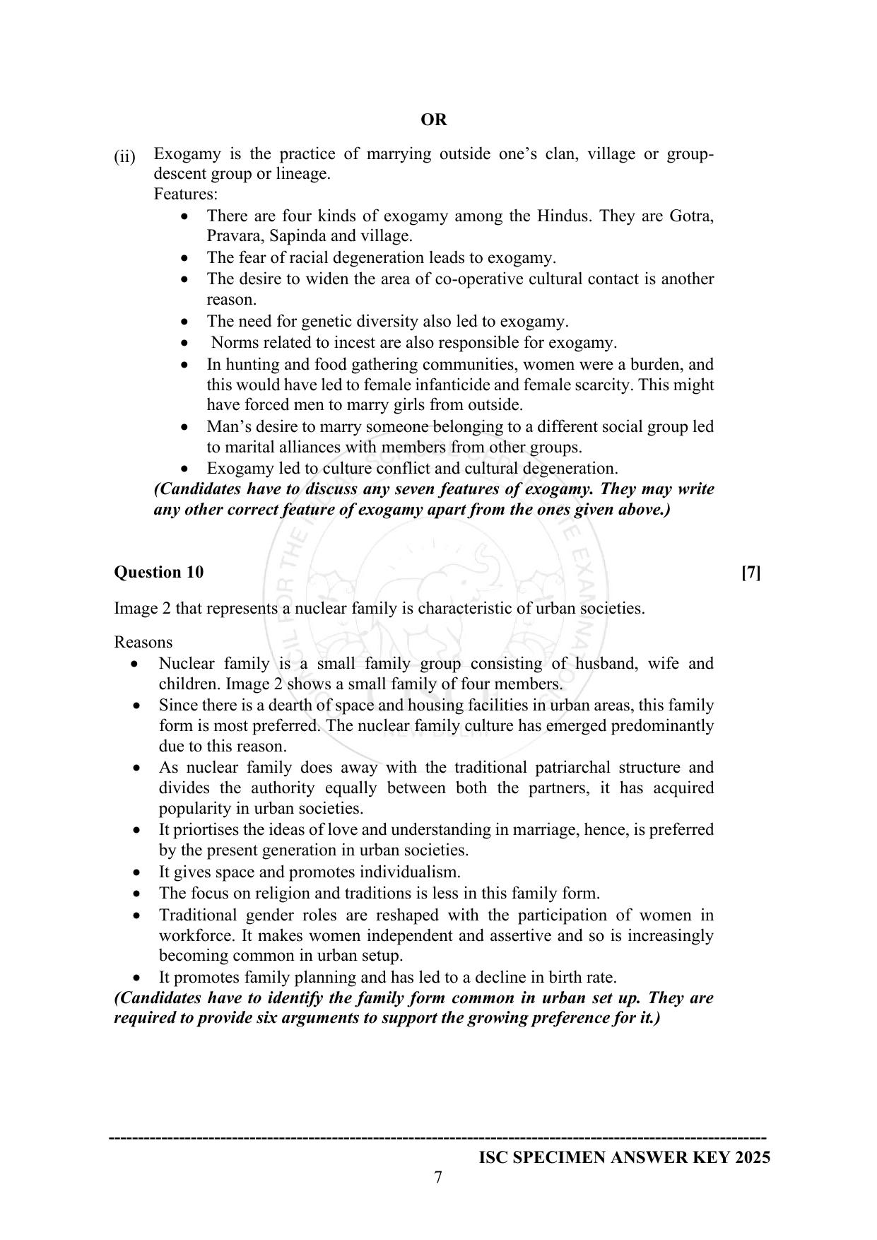 ISC Class 12 2025 SOCIOLOGY (SQP & AK) Specimen Paper - Page 14
