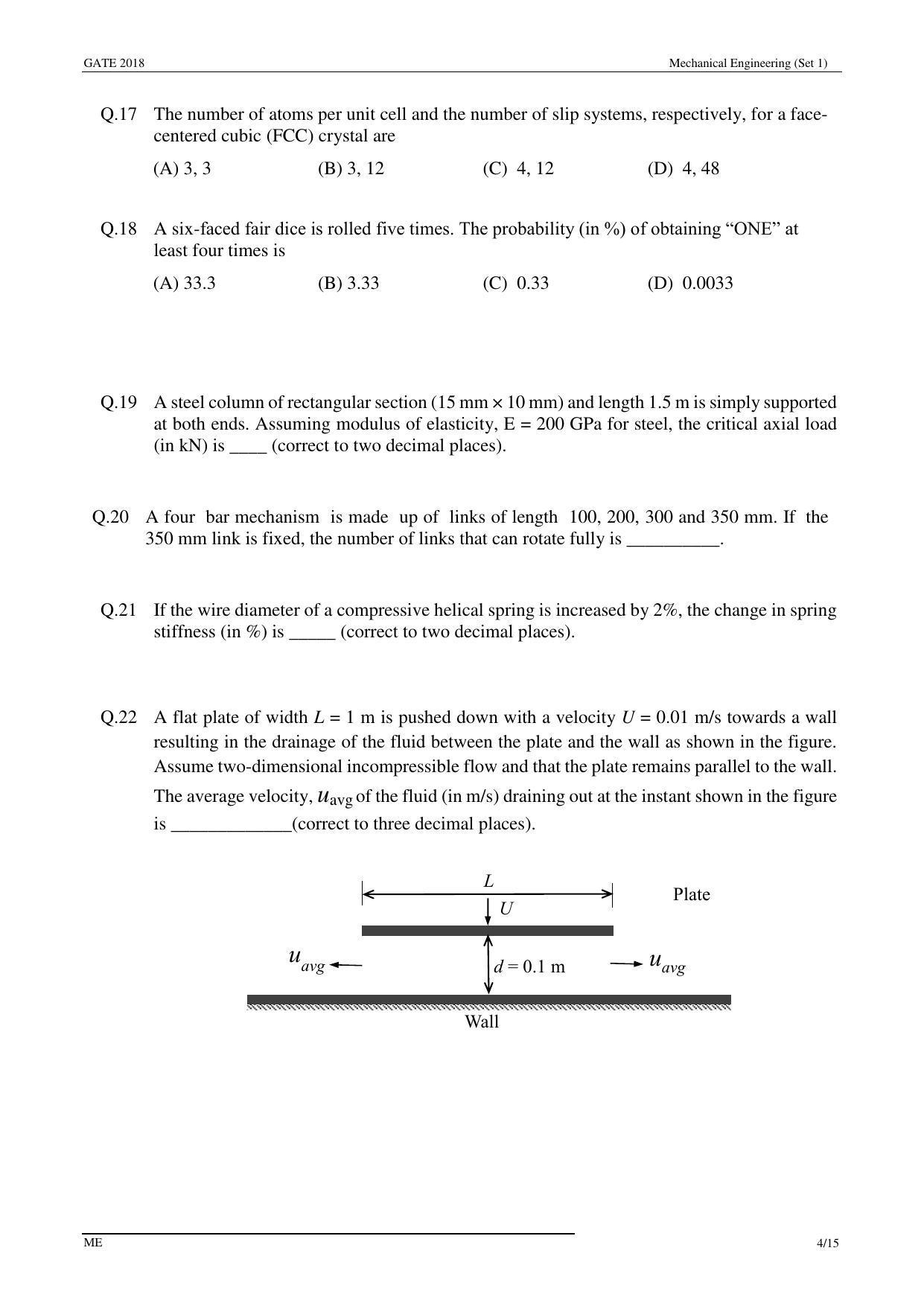 GATE 2018 Mechanical Engineering (ME) Question Paper with Answer Key - Page 7