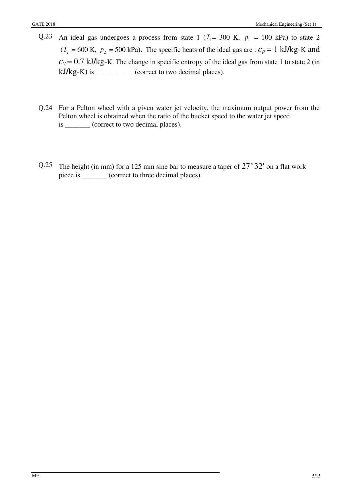 GATE 2018 Mechanical Engineering (ME) Question Paper with Answer Key - Page 8