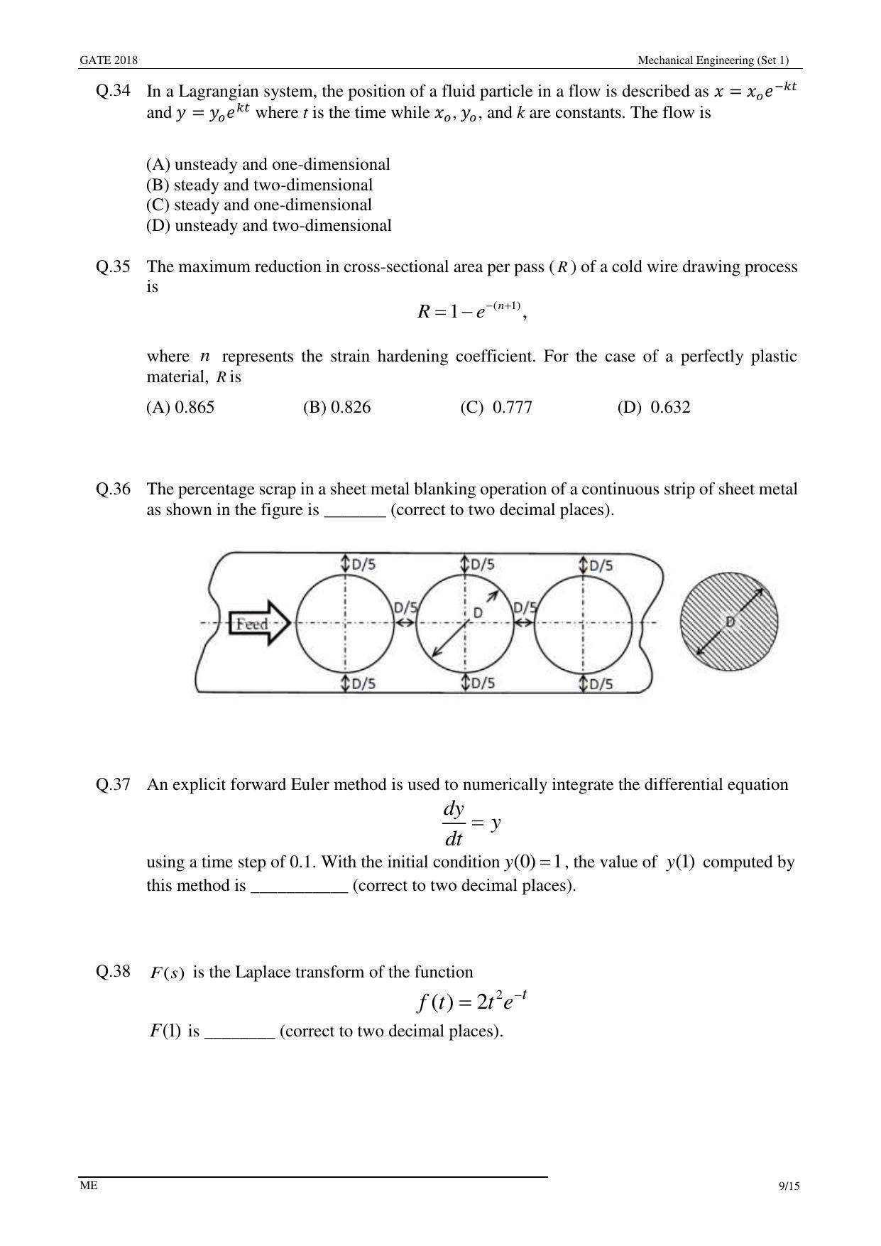 GATE 2018 Mechanical Engineering (ME) Question Paper with Answer Key - Page 12