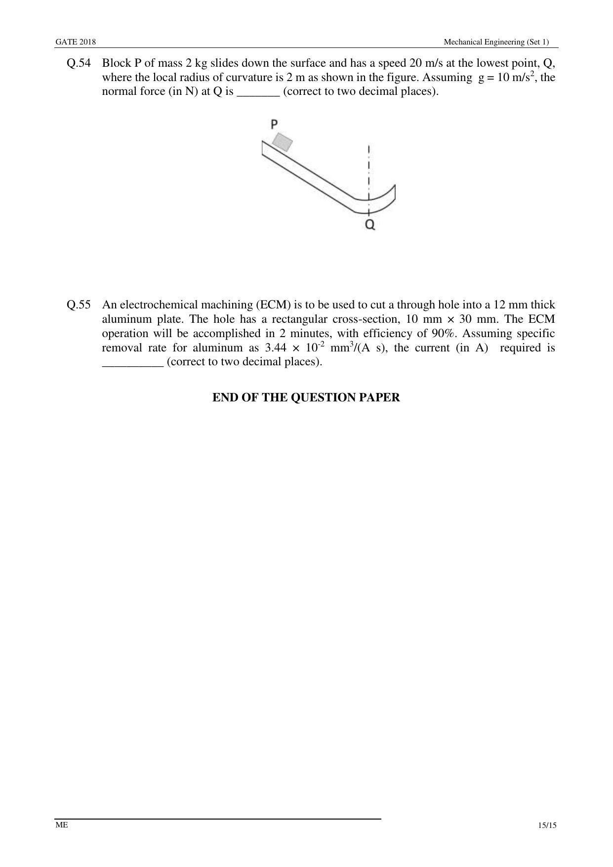 GATE 2018 Mechanical Engineering (ME) Question Paper with Answer Key - Page 18