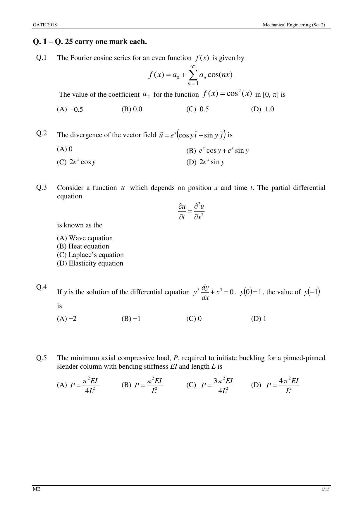 GATE 2018 Mechanical Engineering (ME) Question Paper with Answer Key - Page 26