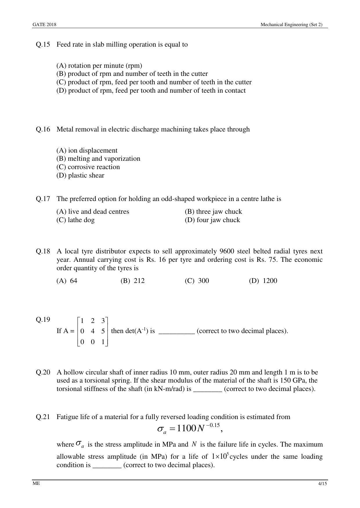 GATE 2018 Mechanical Engineering (ME) Question Paper with Answer Key - Page 29