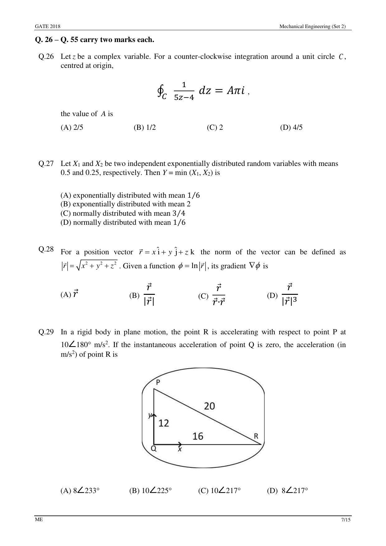 GATE 2018 Mechanical Engineering (ME) Question Paper with Answer Key - Page 32