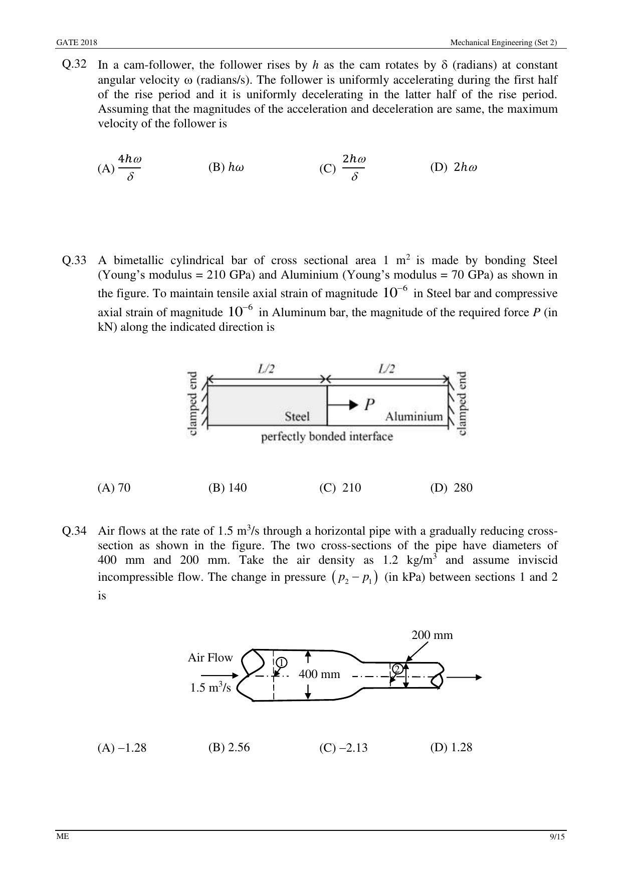 GATE 2018 Mechanical Engineering (ME) Question Paper with Answer Key - Page 34