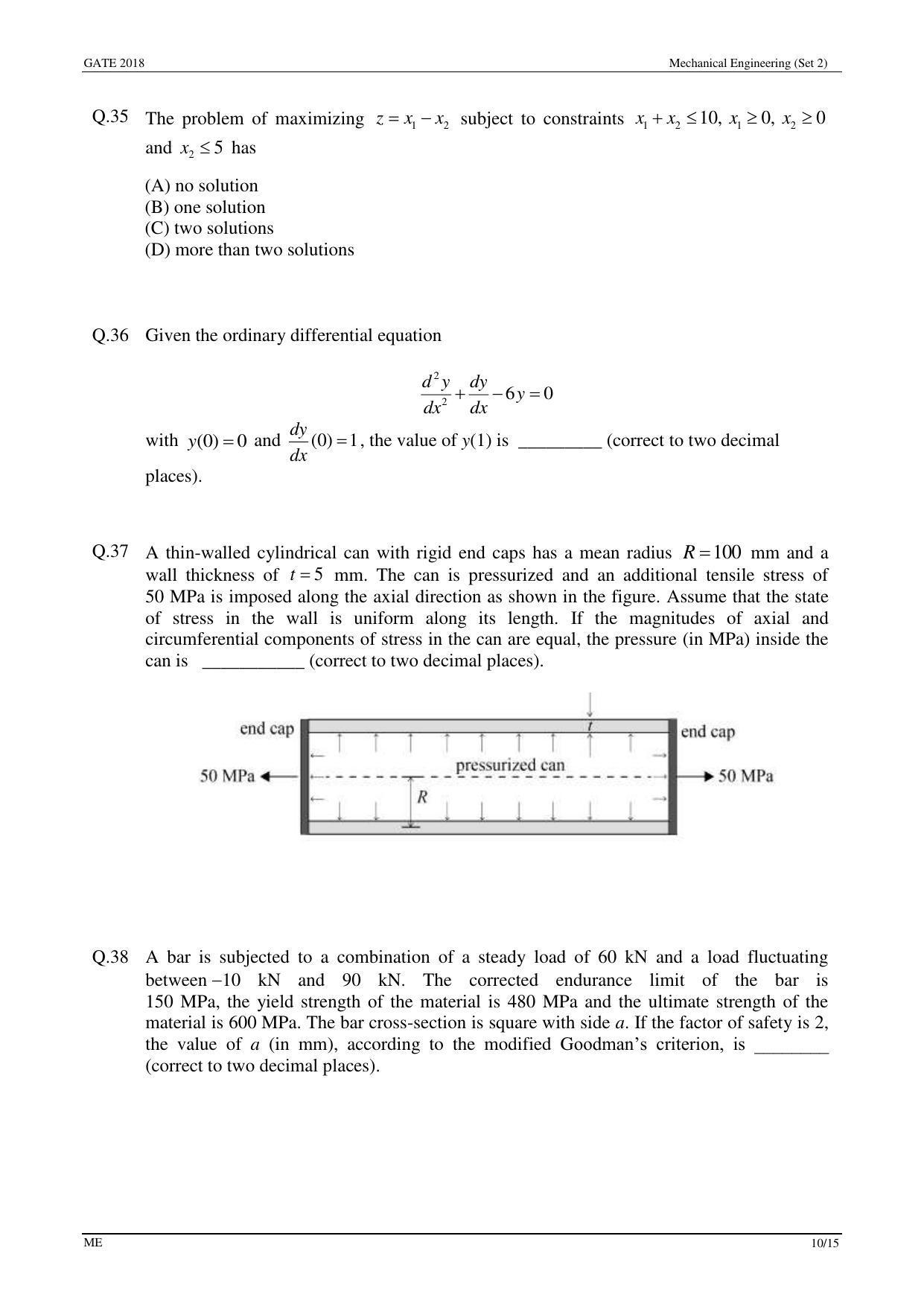 GATE 2018 Mechanical Engineering (ME) Question Paper with Answer Key - Page 35