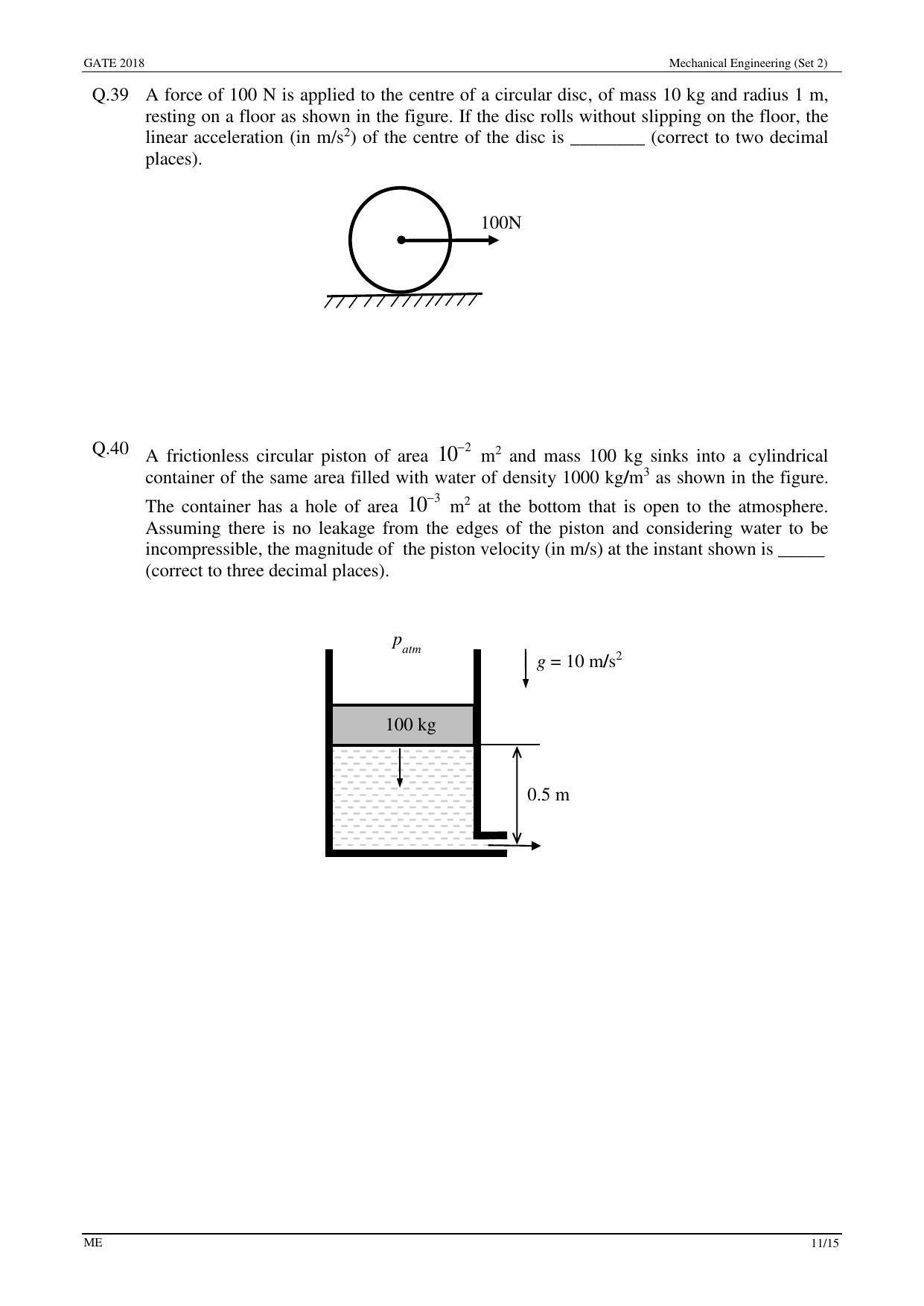 GATE 2018 Mechanical Engineering (ME) Question Paper with Answer Key - Page 36