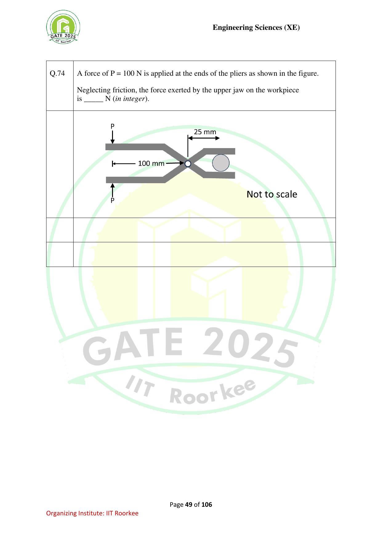 GATE 2025 Engineering Sciences (XE) Question Paper - Page 49