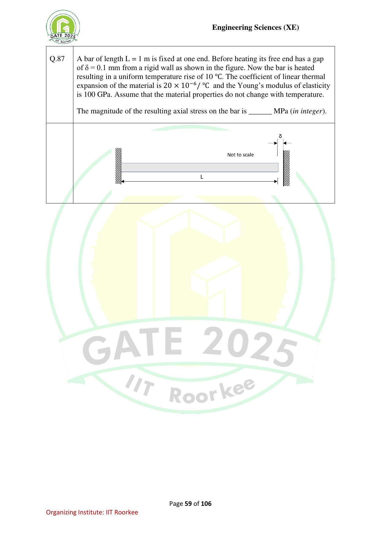 GATE 2025 Engineering Sciences (XE) Question Paper - Page 59