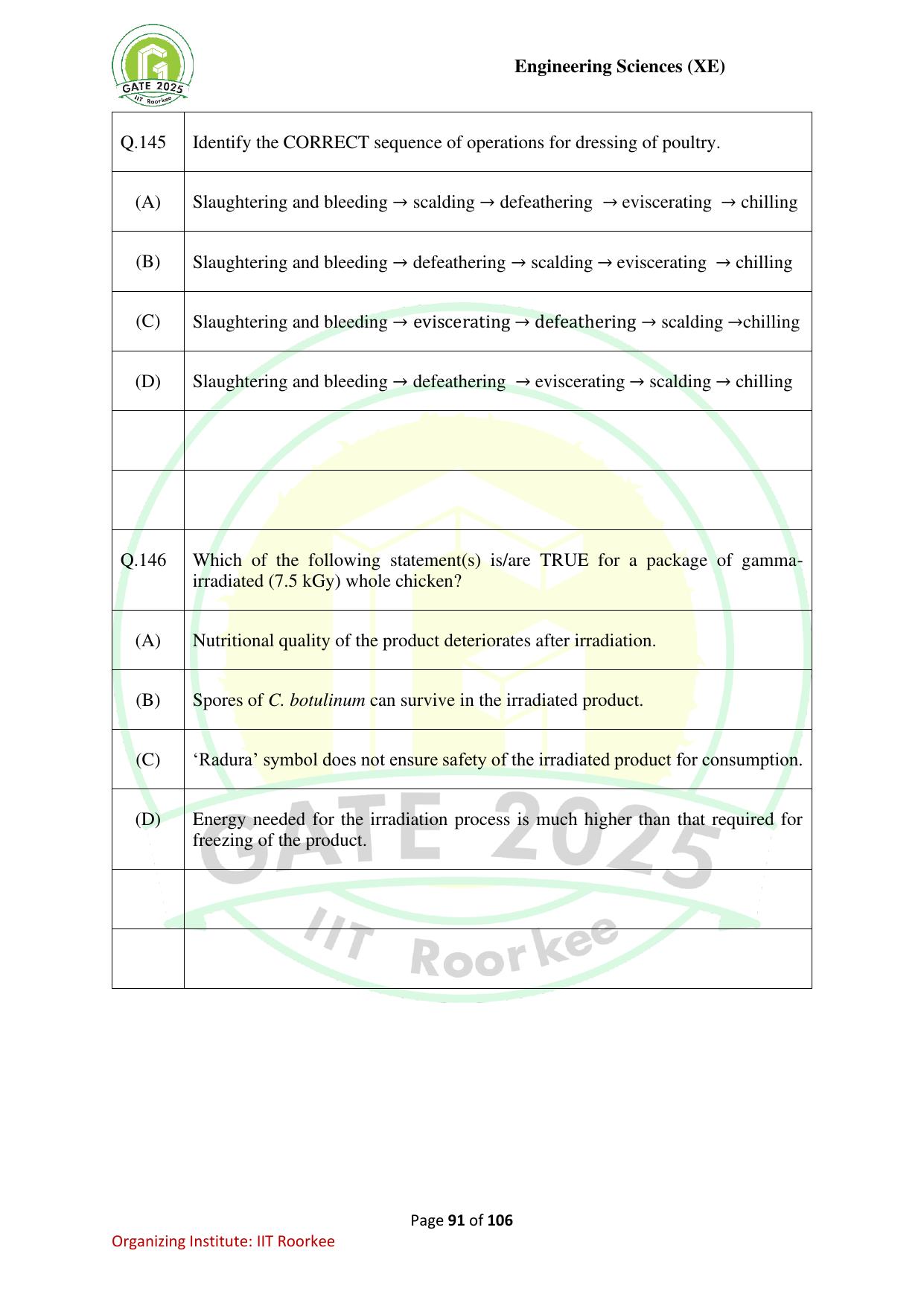 GATE 2025 Engineering Sciences (XE) Question Paper - Page 91