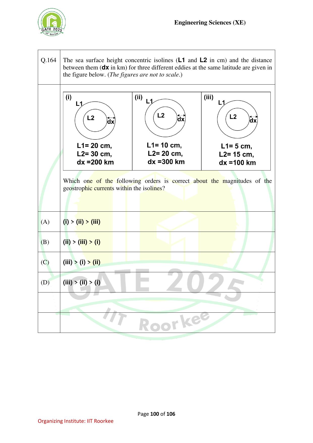 GATE 2025 Engineering Sciences (XE) Question Paper - Page 100