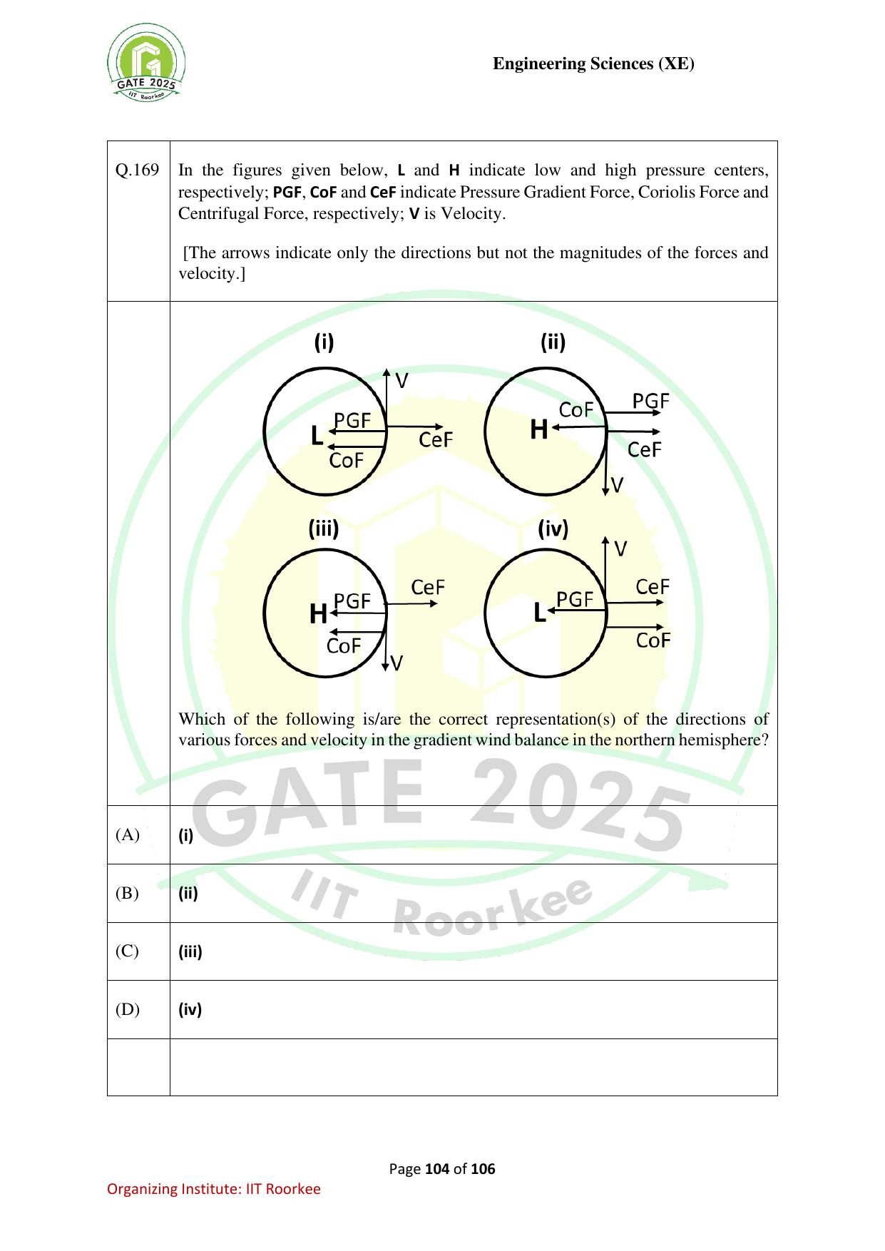 GATE 2025 Engineering Sciences (XE) Question Paper - Page 104