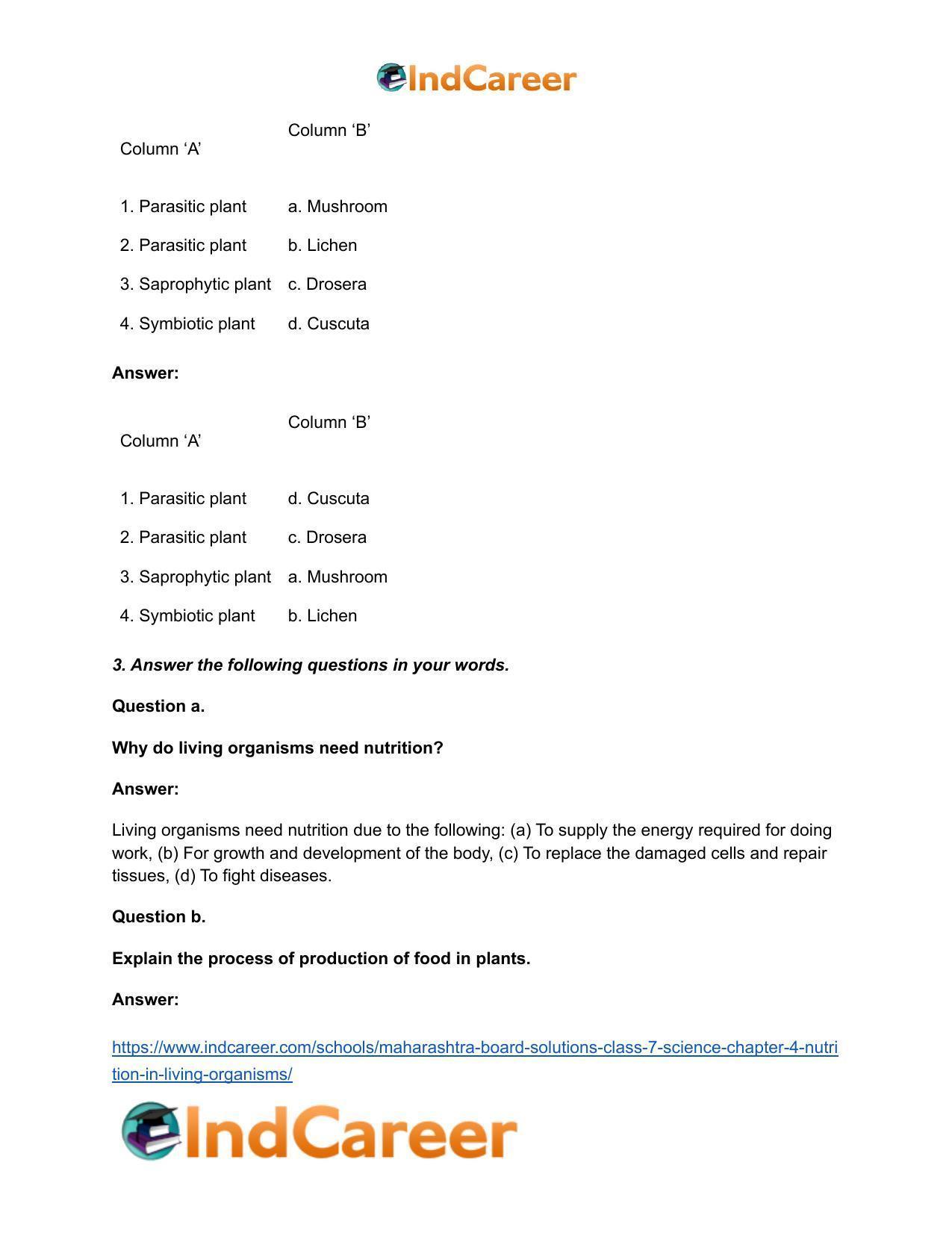Maharashtra Board Solutions Class 7-Science: Chapter 4- Nutrition in Living Organisms - Page 3