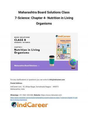 Maharashtra Board Solutions Class 7-Science: Chapter 4- Nutrition in Living Organisms